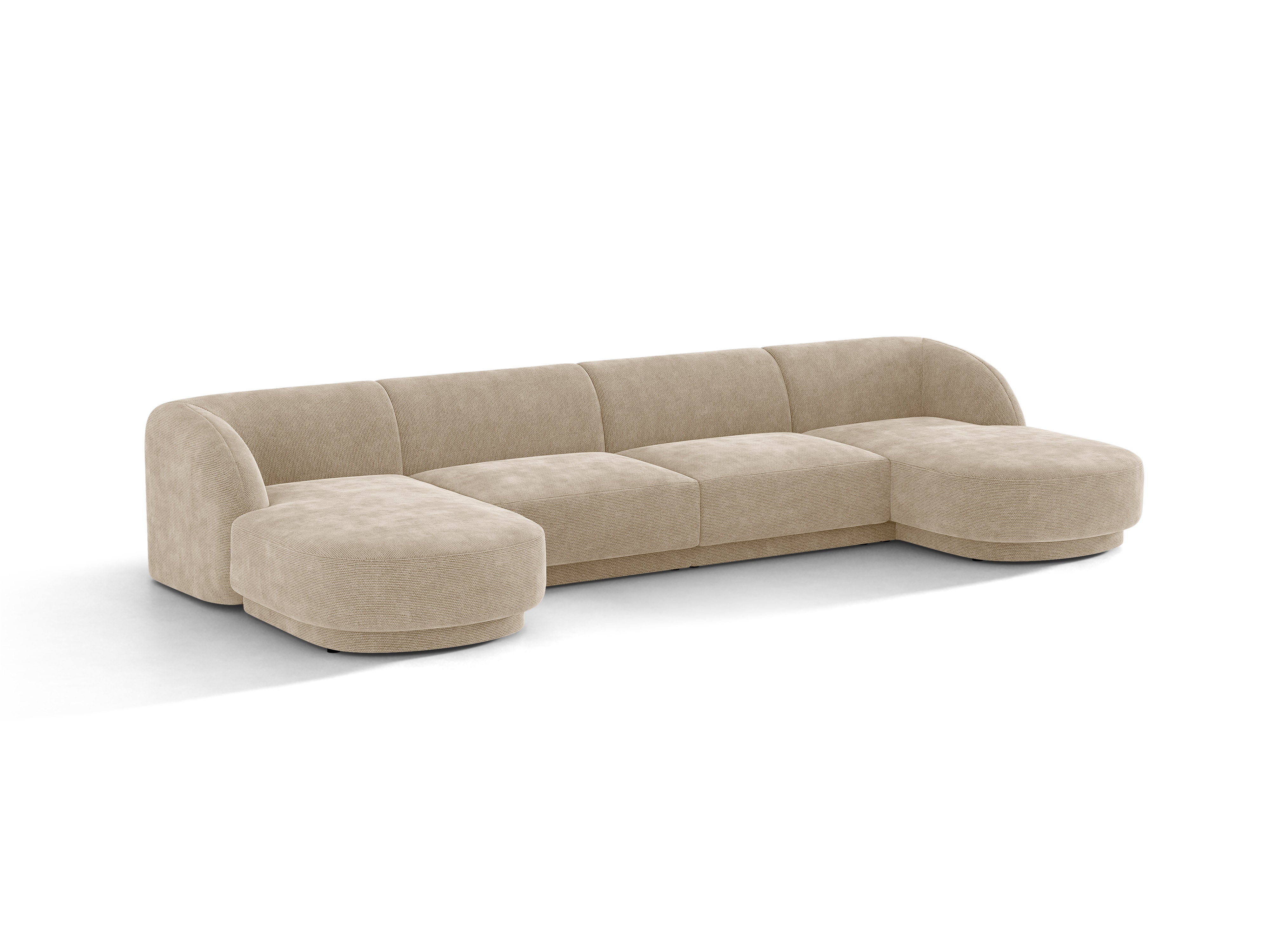 U-vormige MILEY hoekbank beige chenille