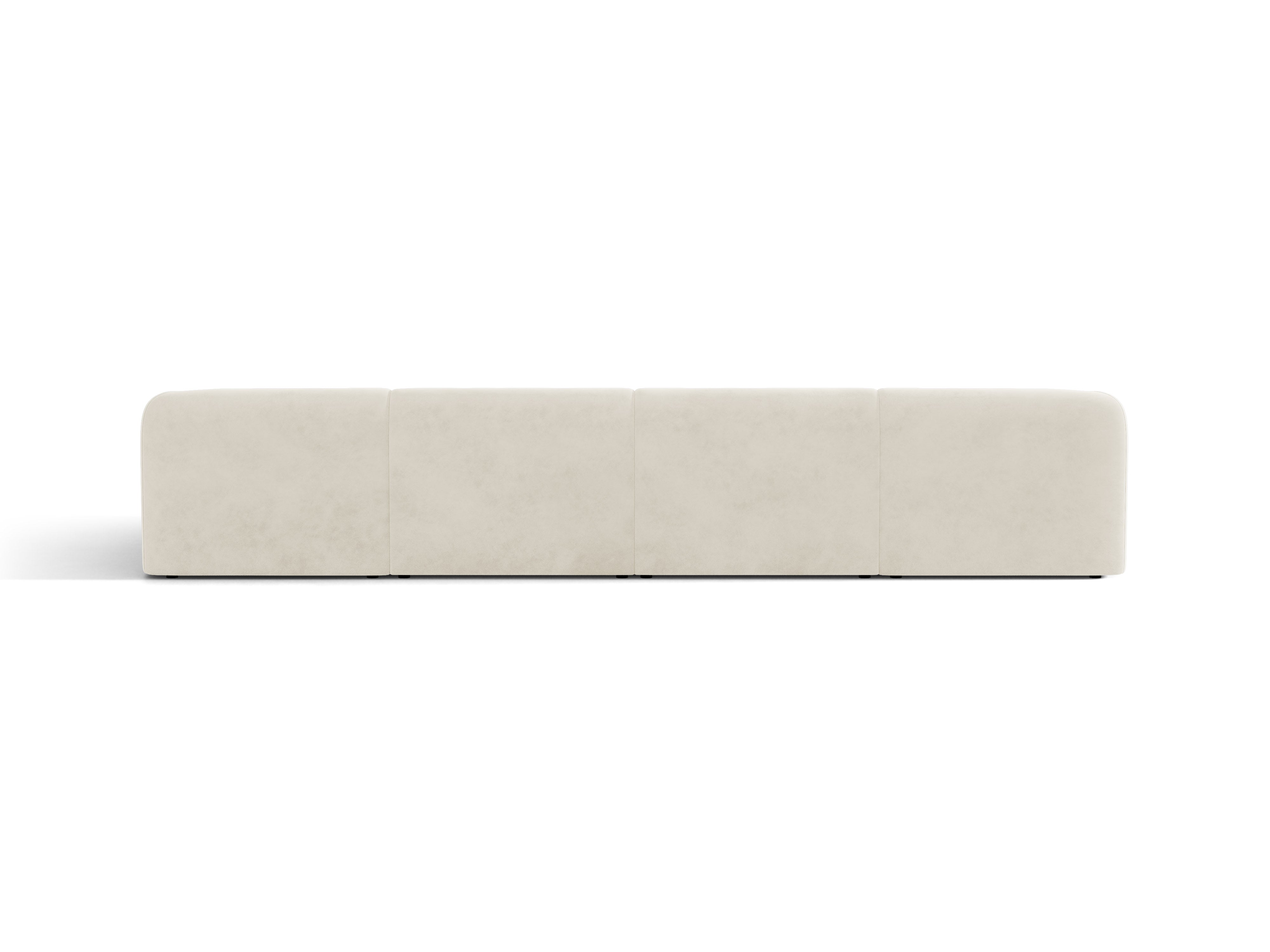 Beige panoramische fluwelen hoekbank voor 5 personen MILEY