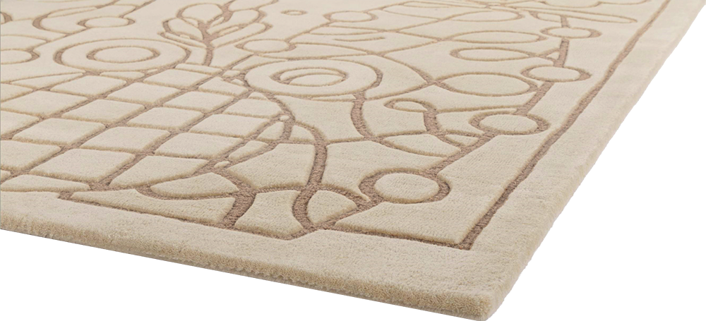 Vloerkleed FLORENCE beige met koffiebruin