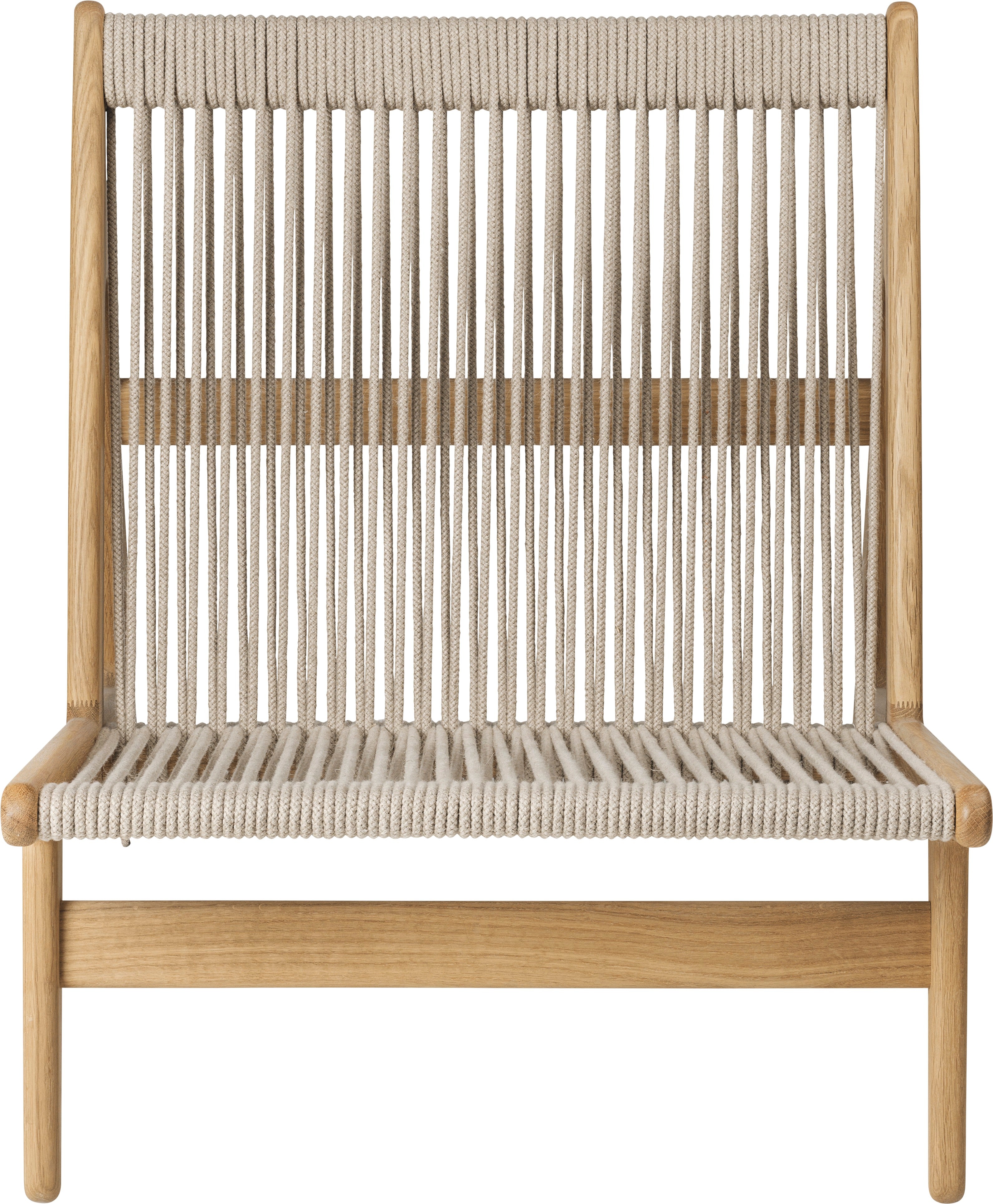 Fauteuil MR01 eikenhout en linnen