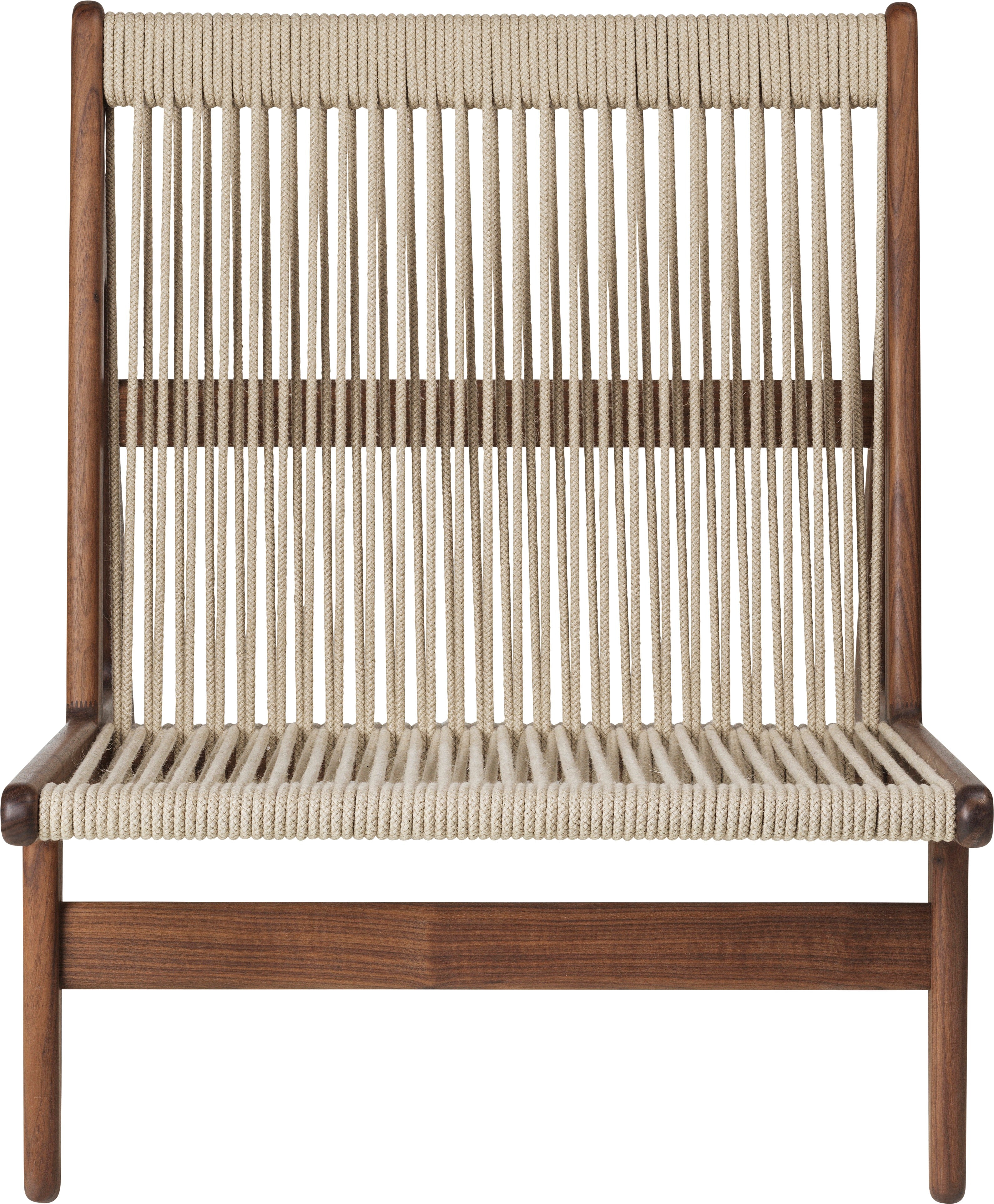 MR01 armchair in walnut wood and linen