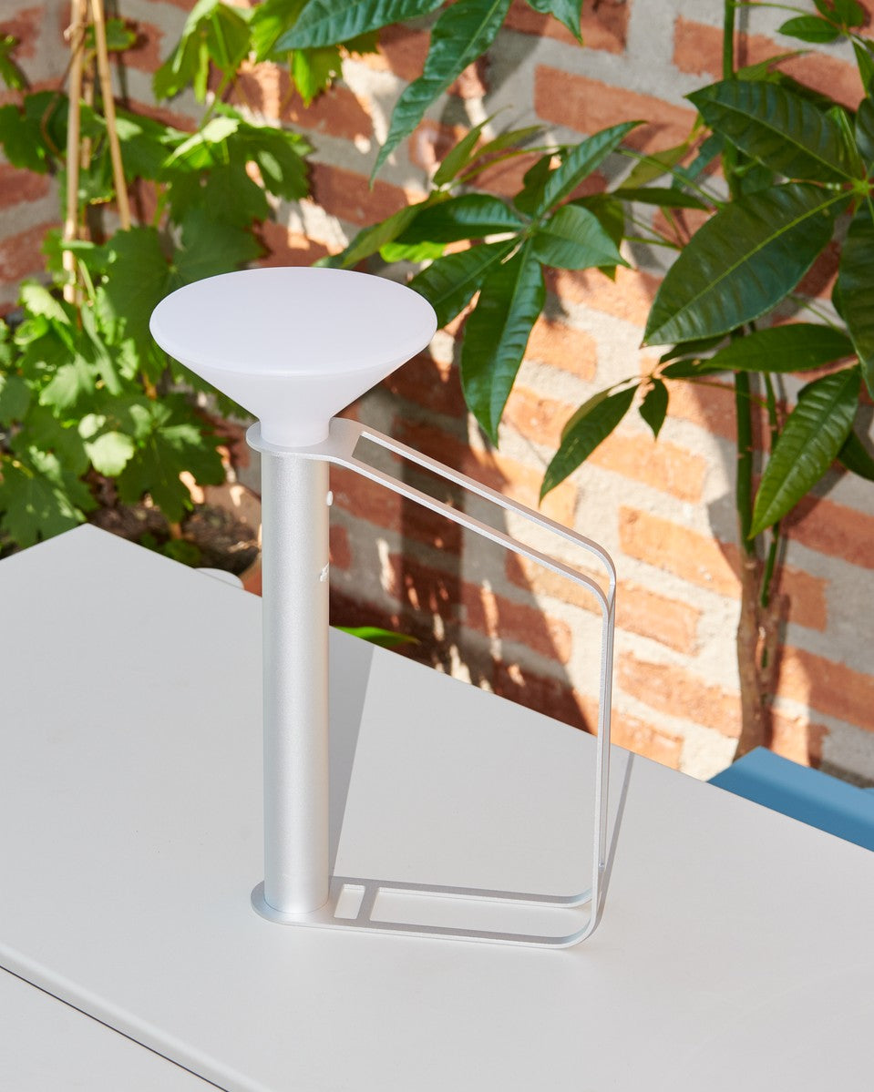 Portable outdoor lamp PITON silver