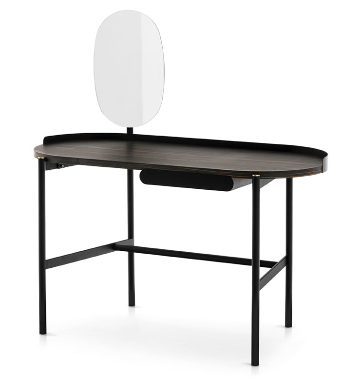 Desk MADAME dark brown top with black base