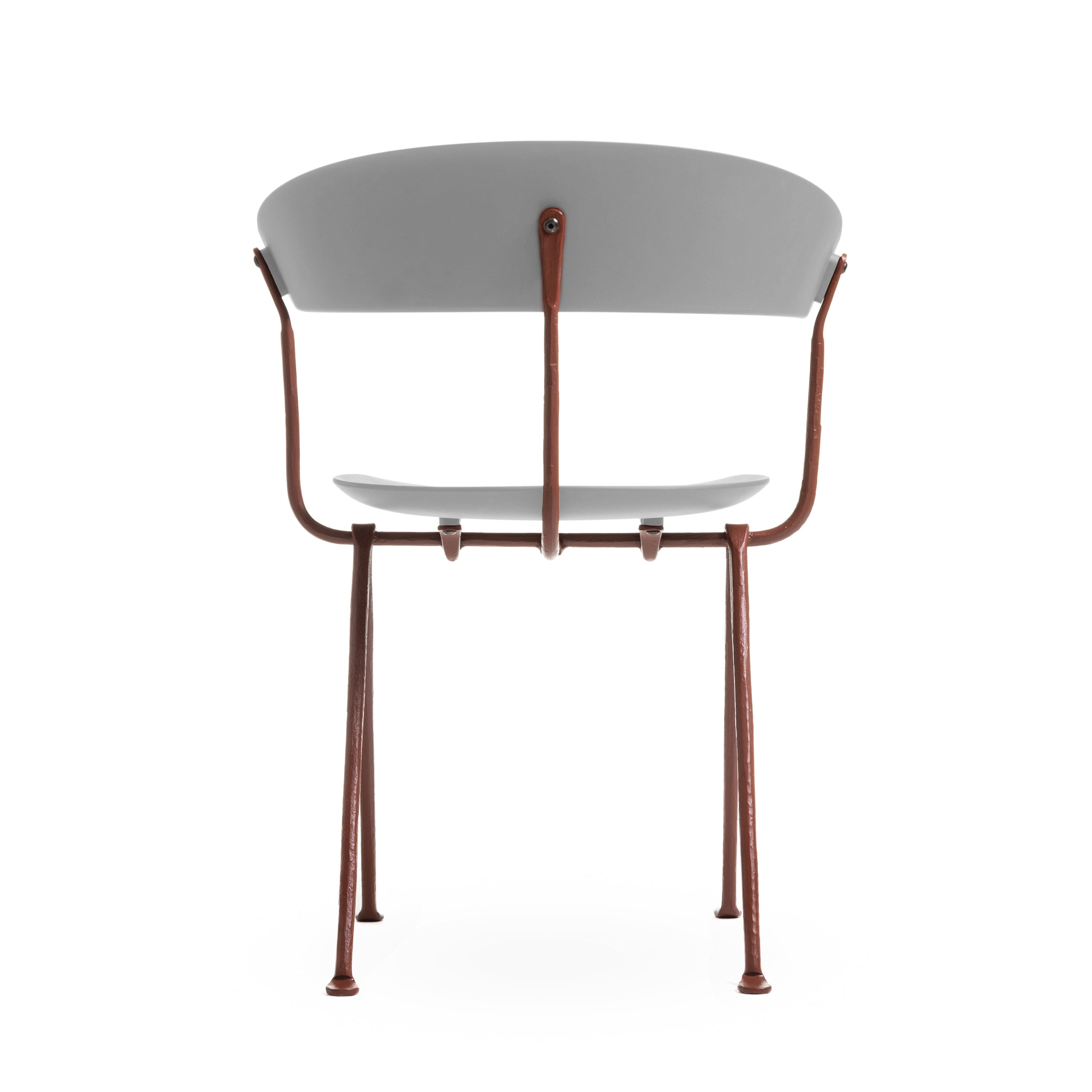 OFFICINA chair with a brown base and gray seat