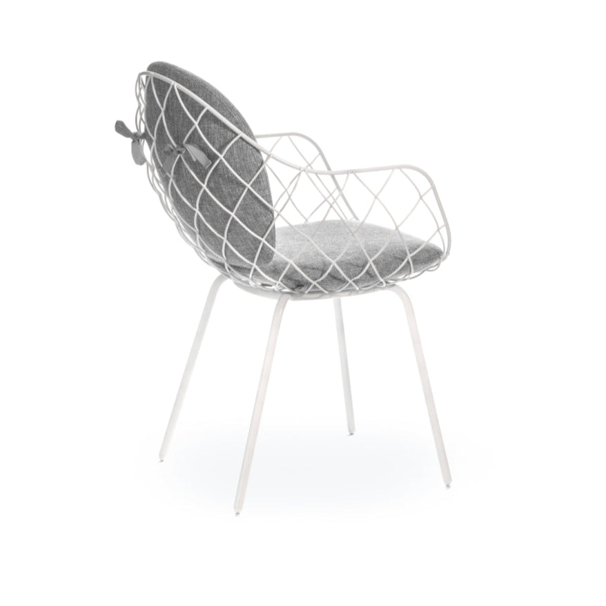 Outdoor chair PIÑA gray with white base