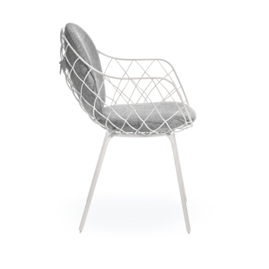 Outdoor chair PIÑA gray with white base