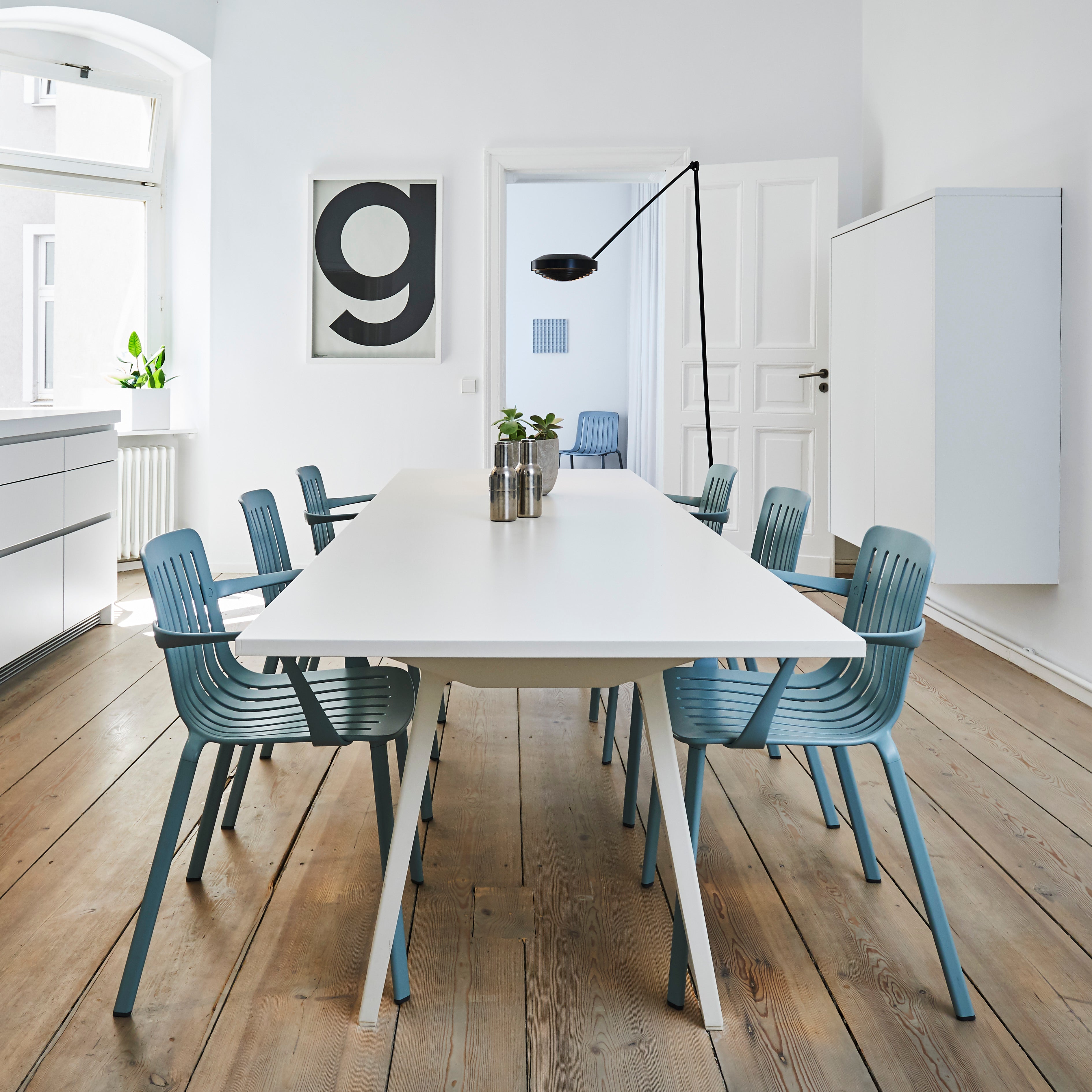 Buitenstoel met armleuningen PLATO rood