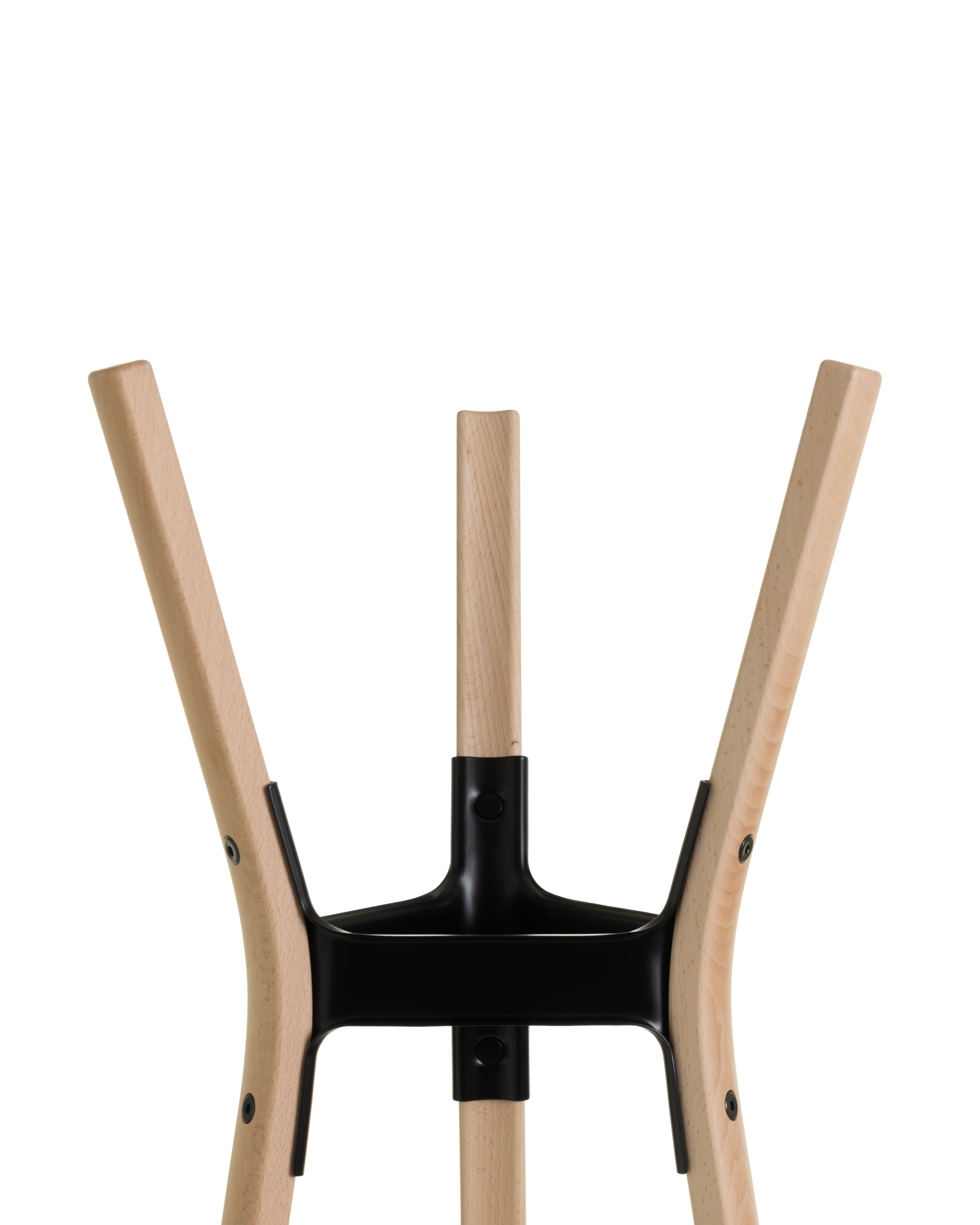 STEELWOOD standing coat rack, beech wood with black connections