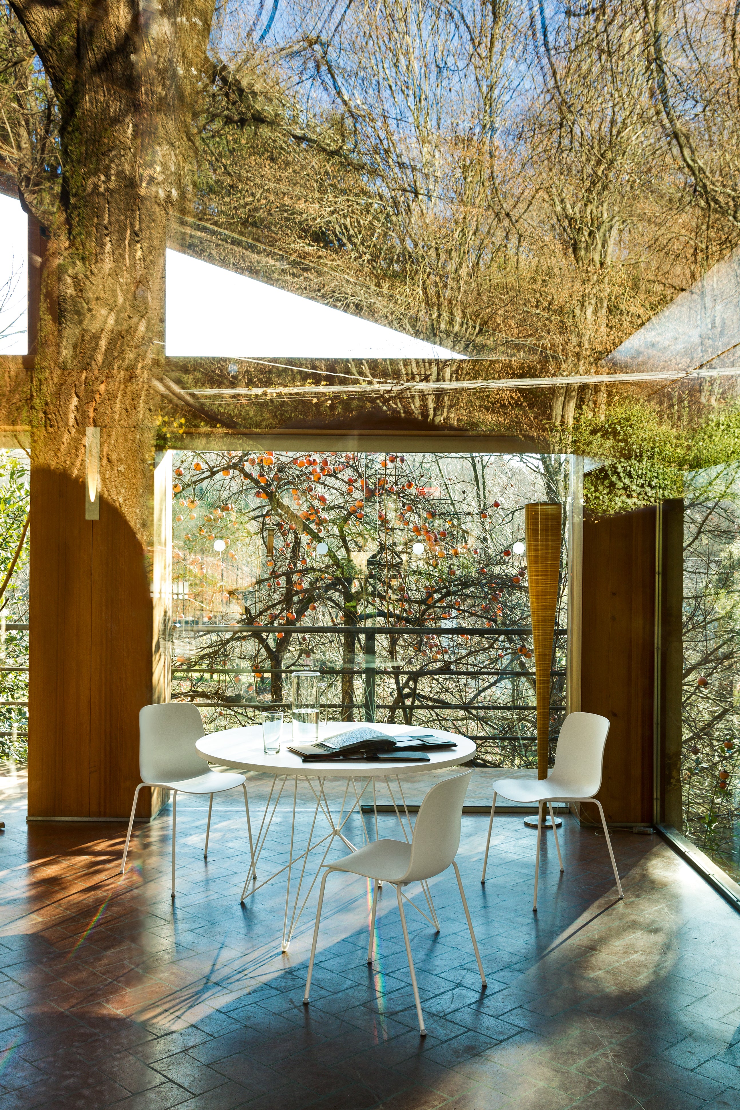 SUBSTANCE chair in brown with a metal base