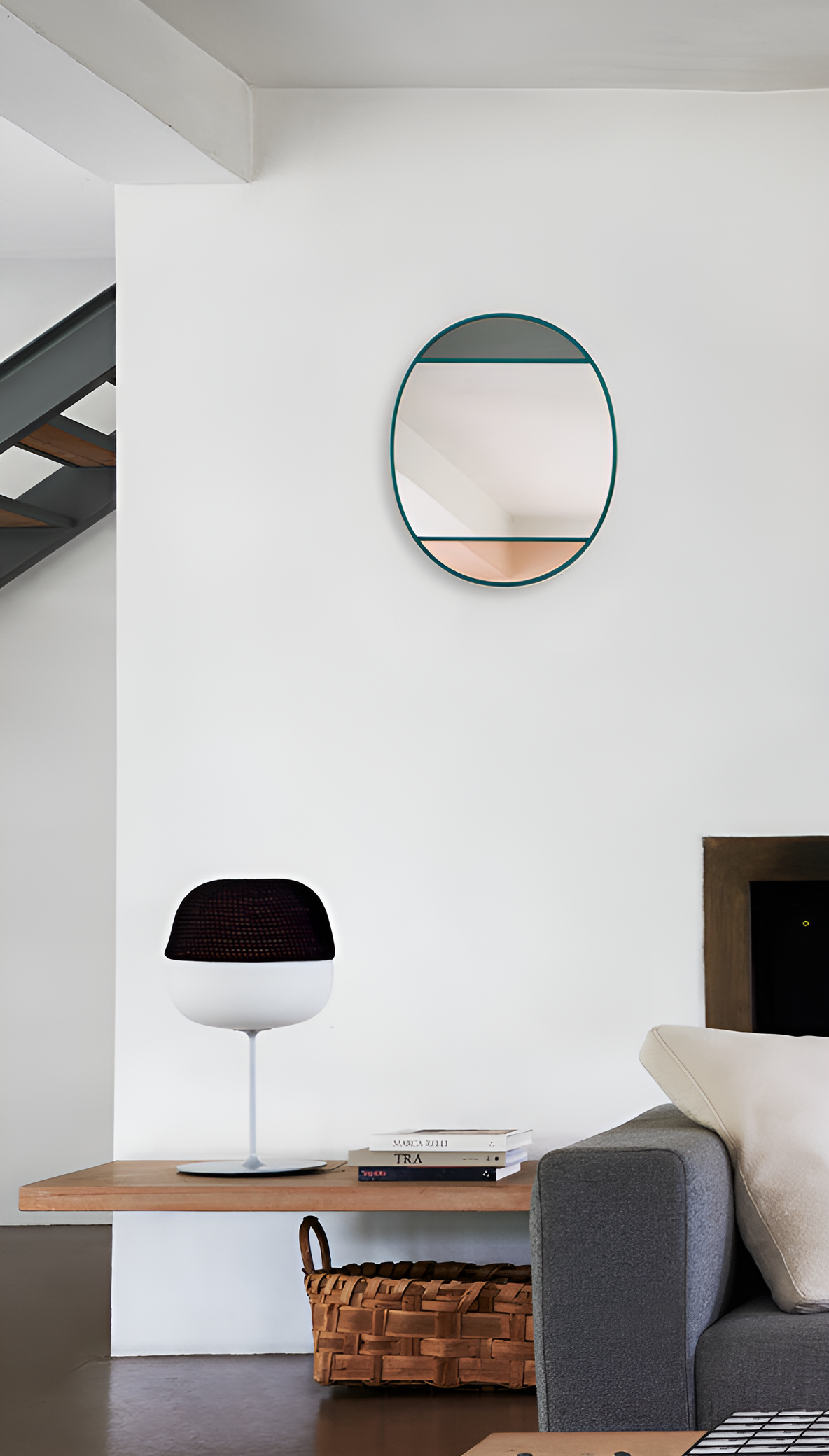 Ovale Lustro VITRAIL groene lijst