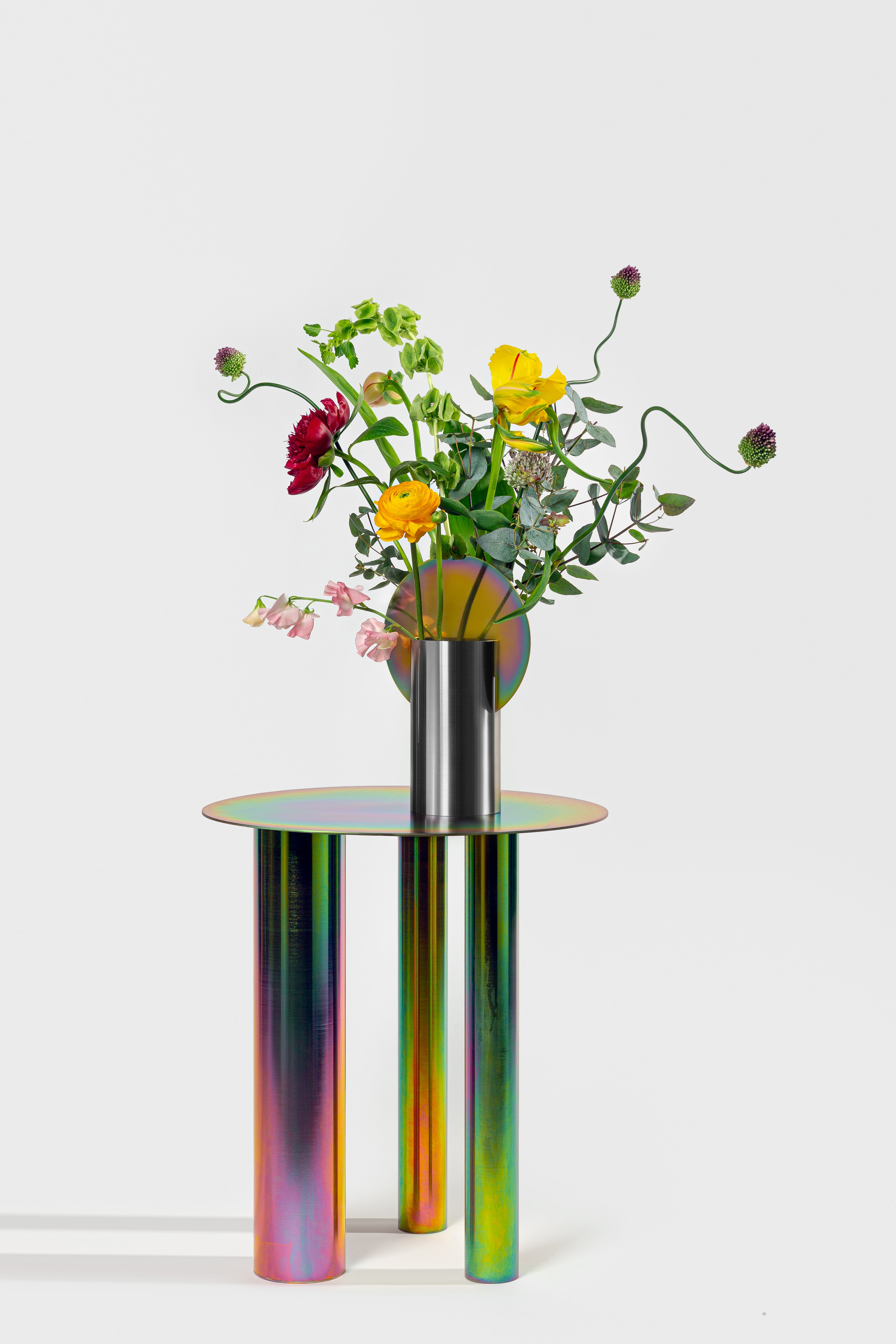 MALEVICH Vase - NUMBERED EDITION stainless steel with rainbow zinc