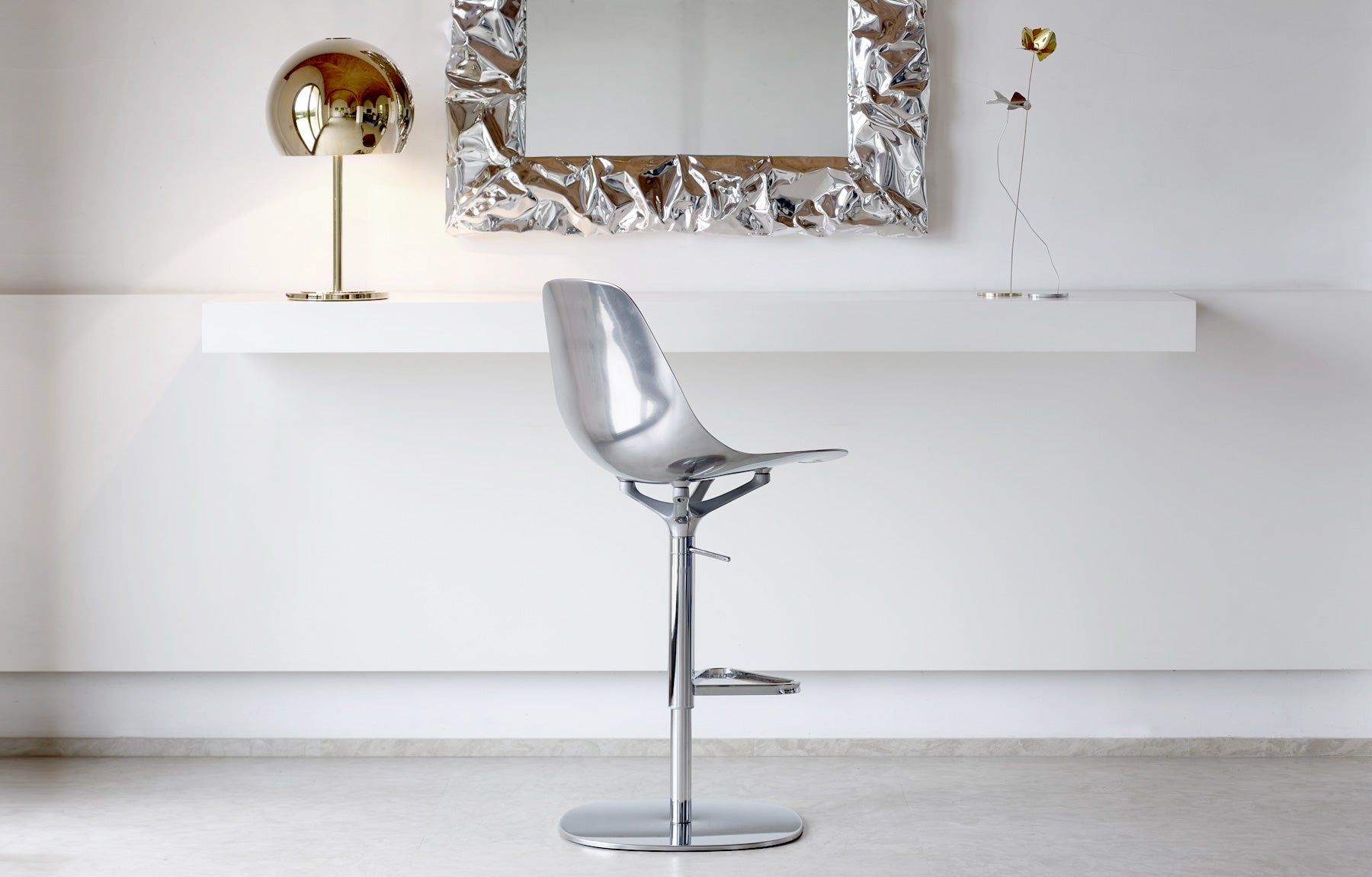 Hoker regulowany MAMMAMIA polerowane aluminium