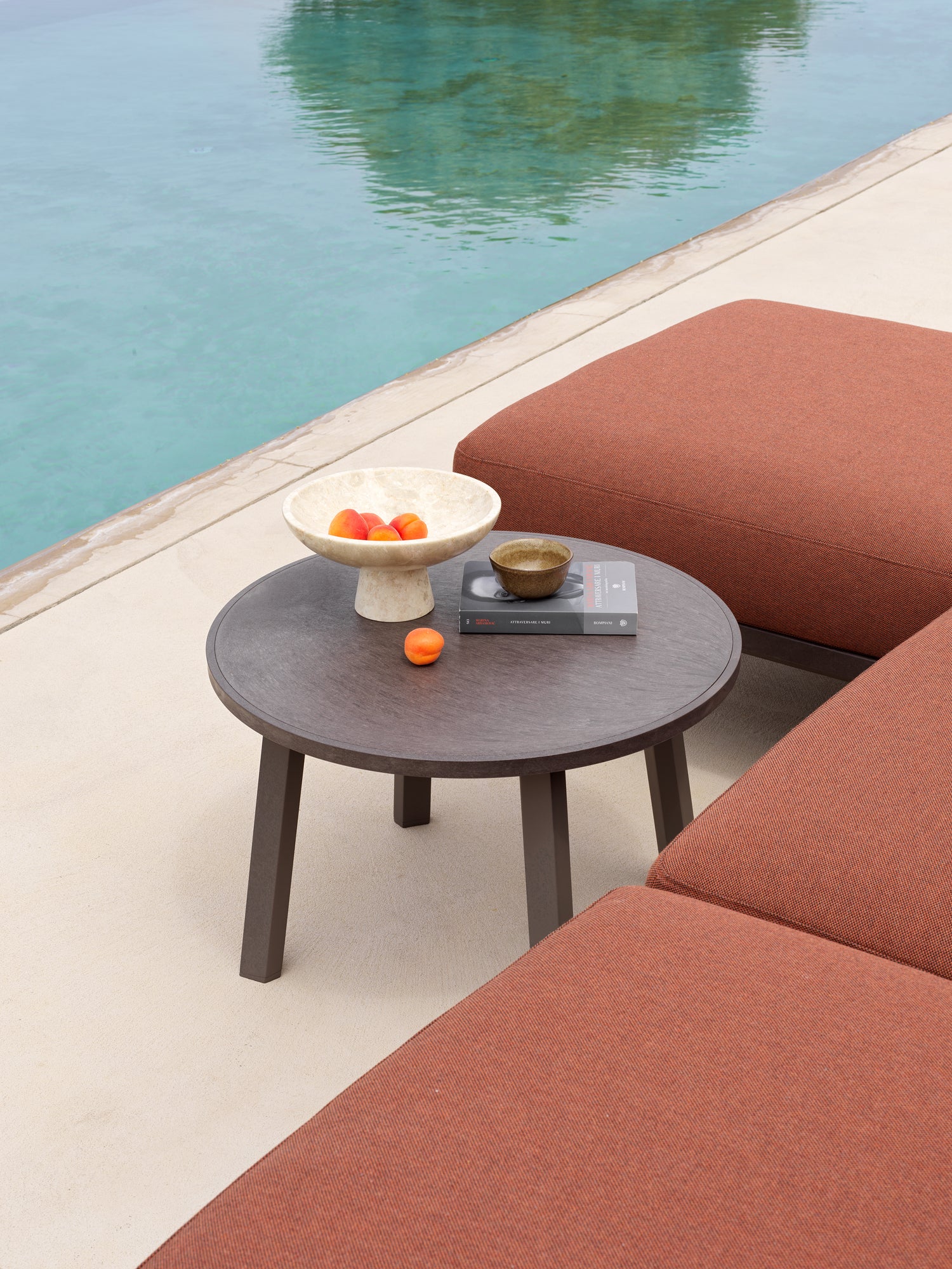 MAXIMO 5 Modular Outdoor Corner Sofa in Thyme Green with Brown Base