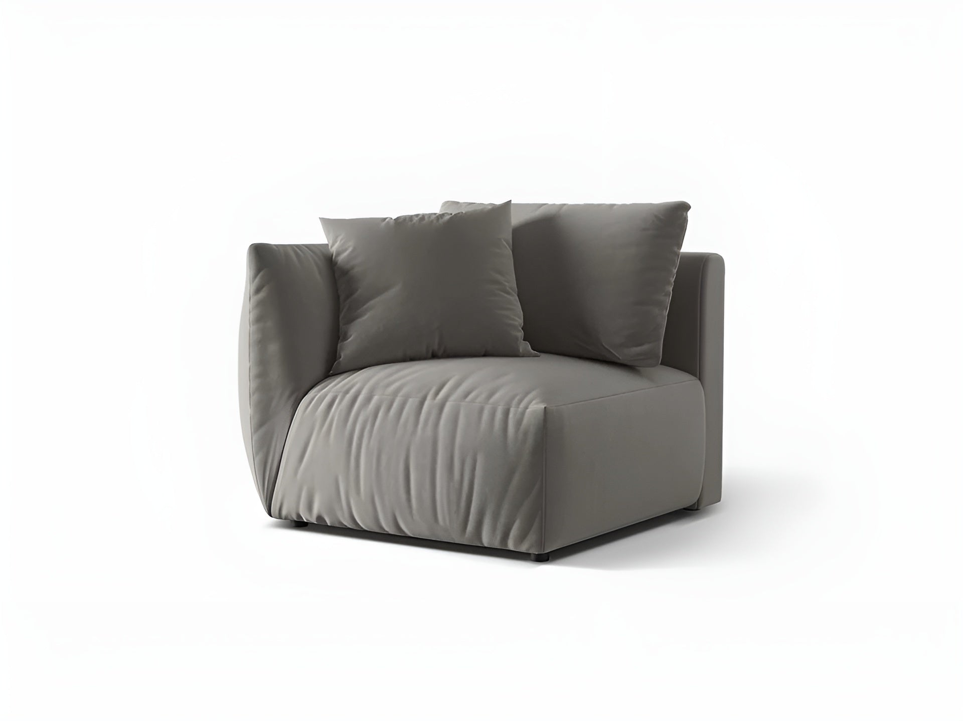 Modulares Samtsofa CHRIS - linkes Element grau