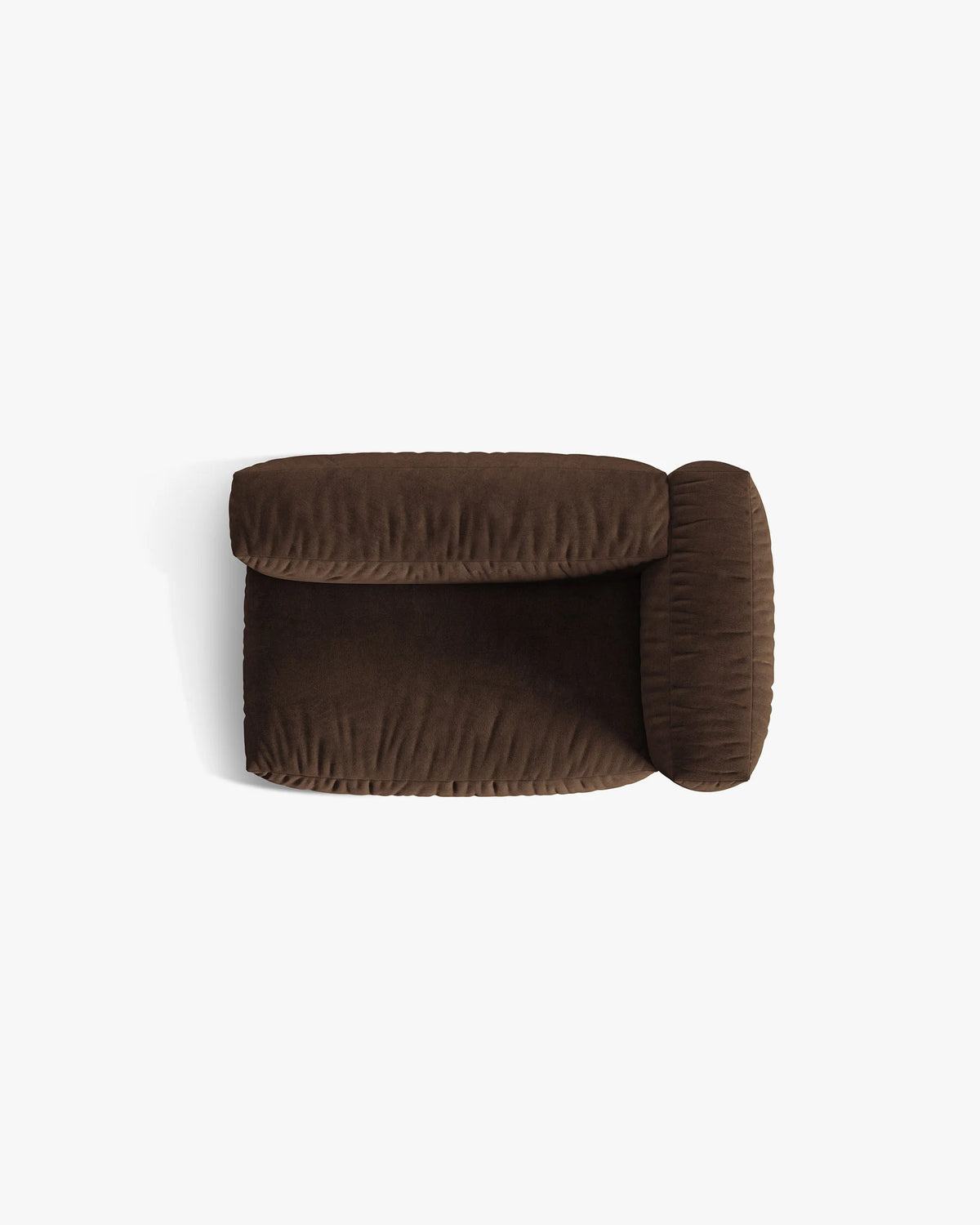 Modulaire fluwelen bank MARTINA - dubbele rechter module chocolade