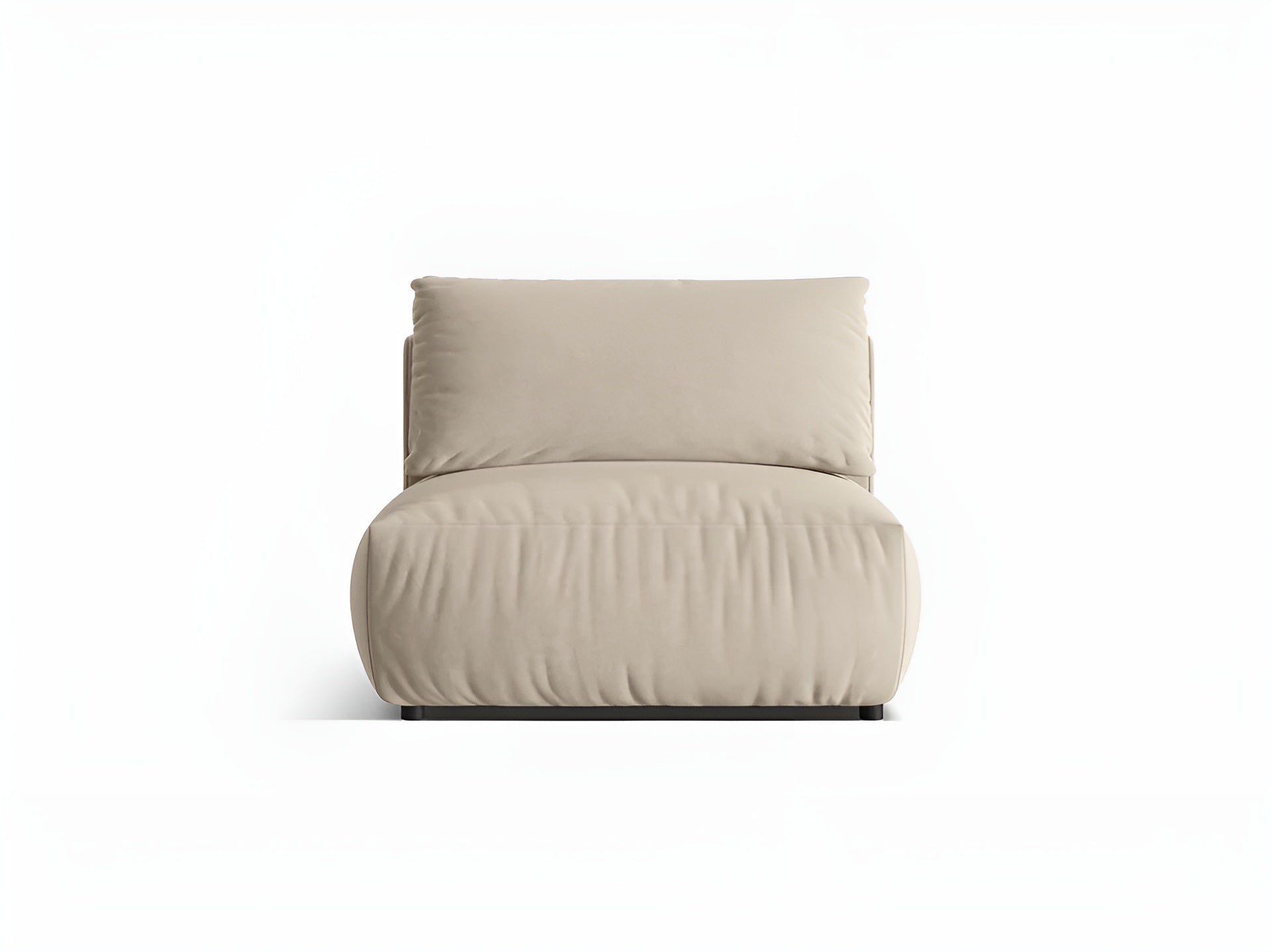 Velvet modular sofa CHRIS - wide central element ecru