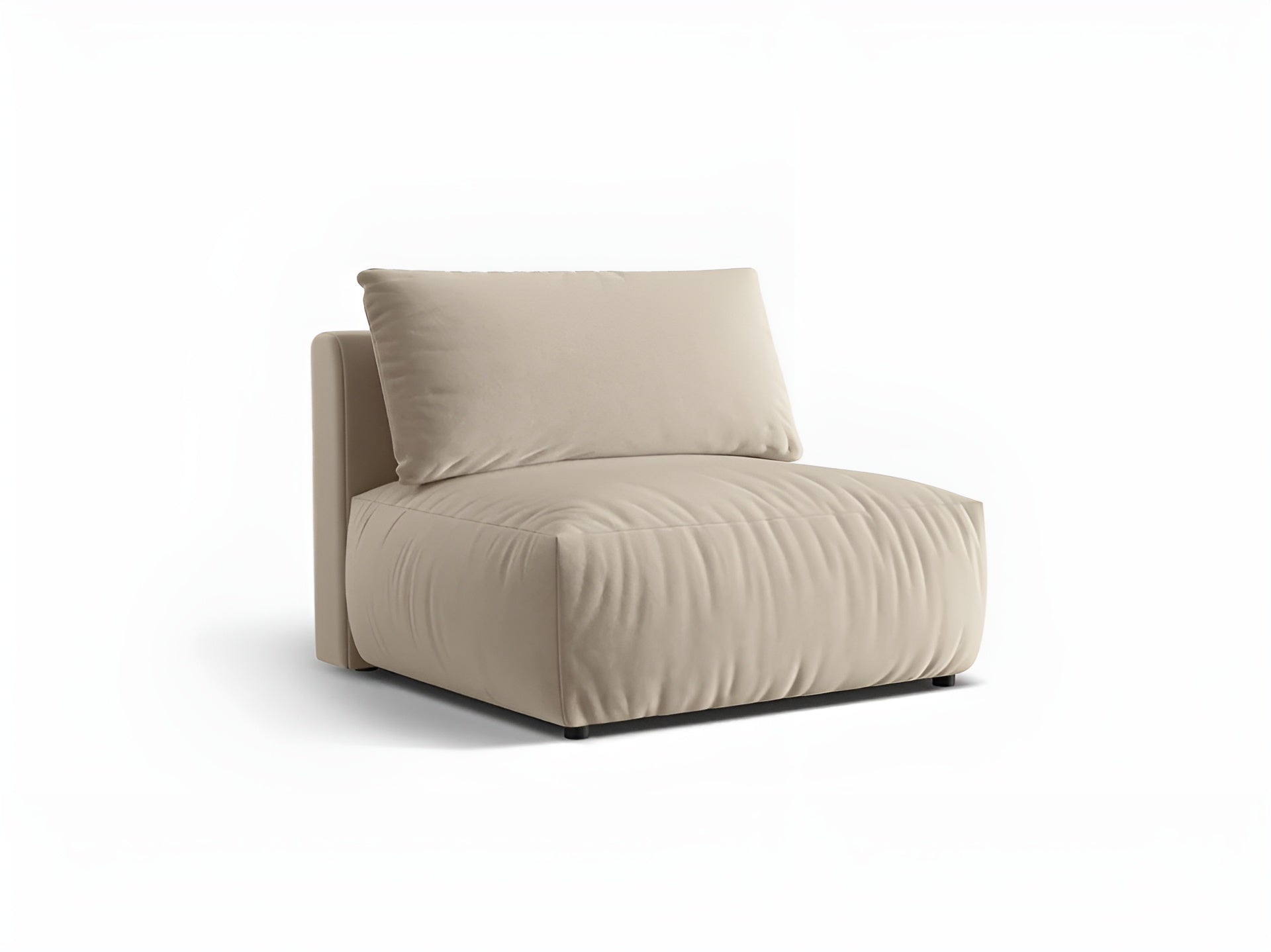 Velvet modular sofa CHRIS - wide central element ecru