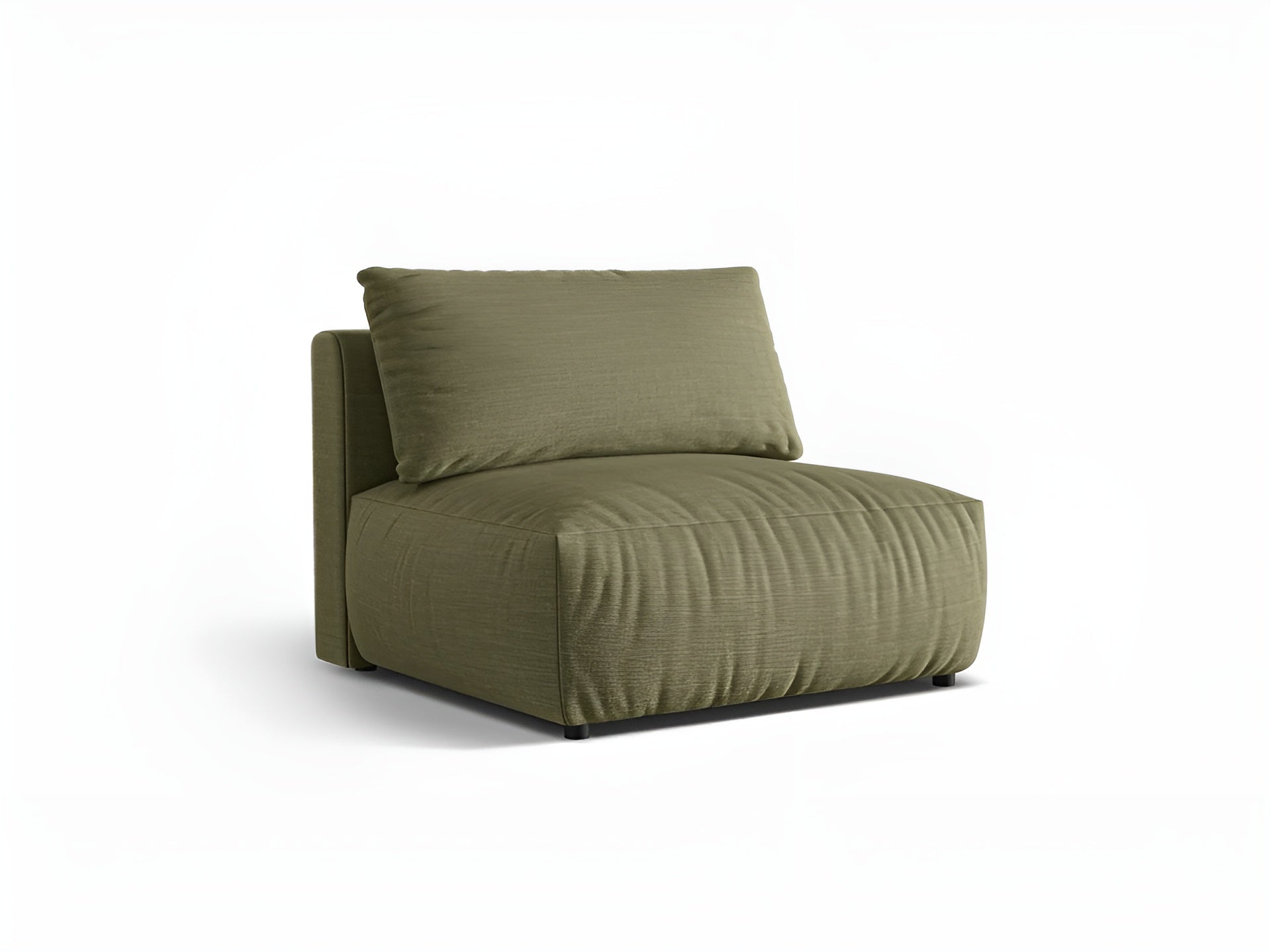 Modulares Sofa CHRIS - breites mittleres Element in grünem Chenille