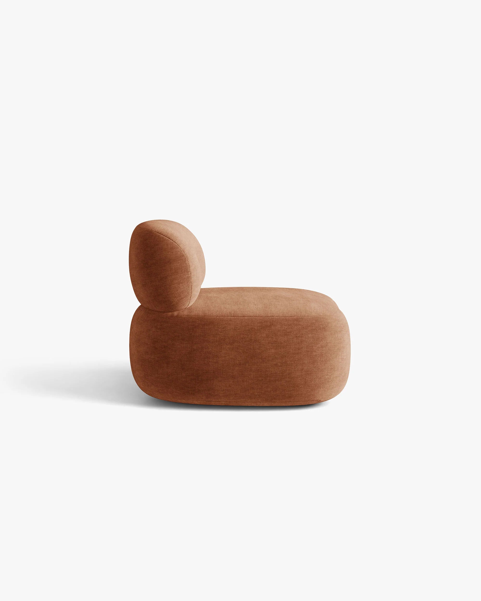 Fauteuil AURA in baksteen chenille