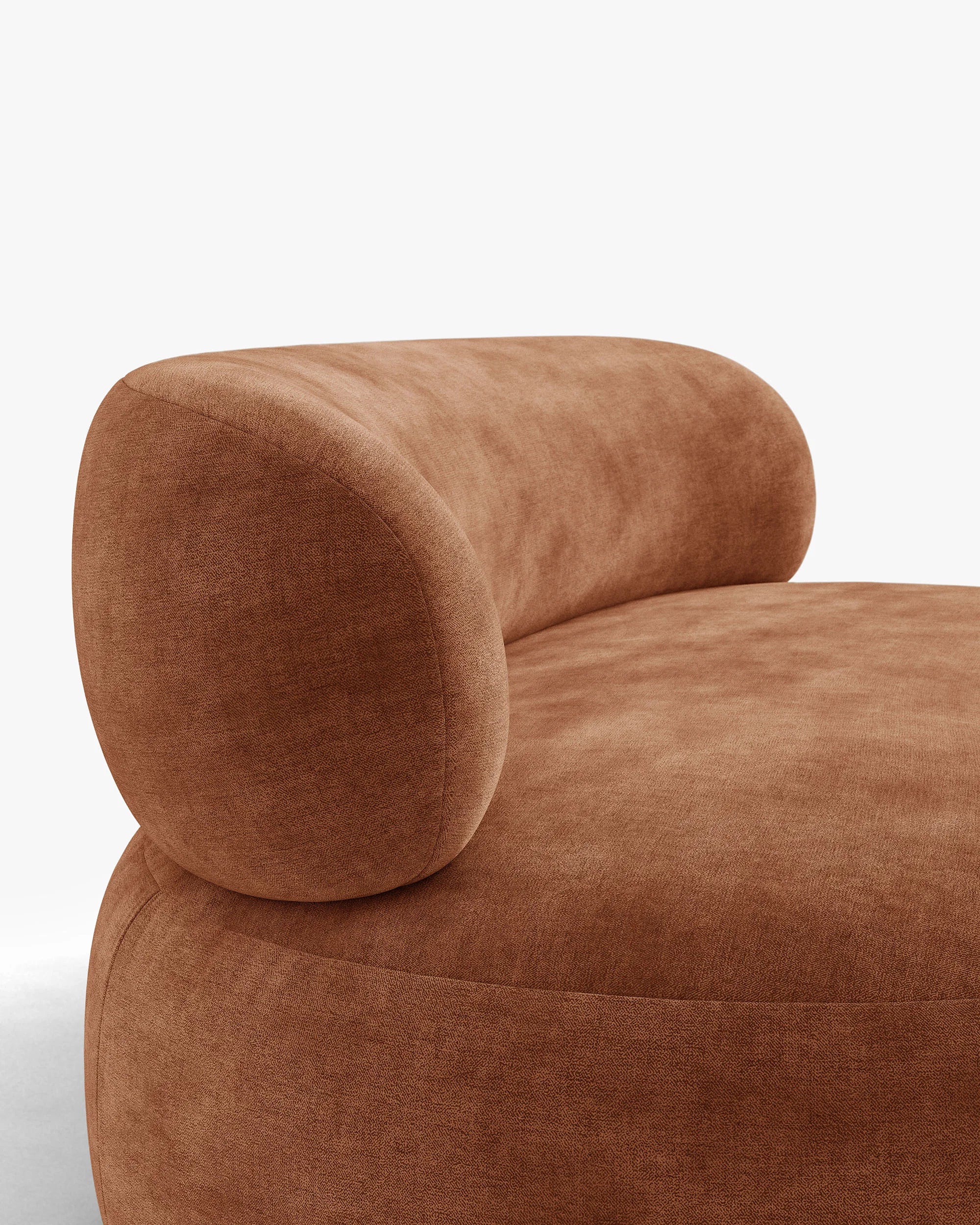 Fauteuil AURA in baksteen chenille