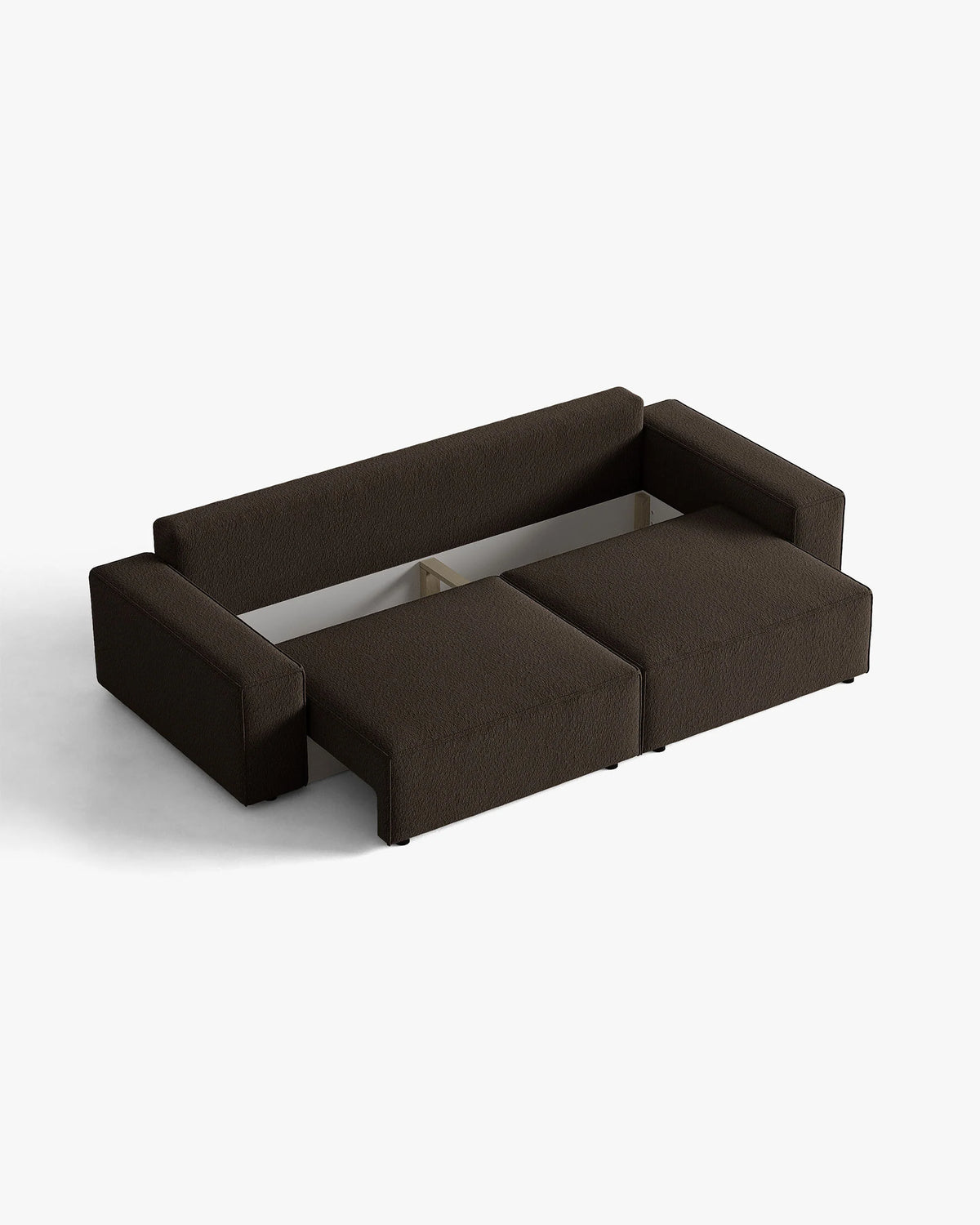 Sofa 3-zits met slaapfunctie JODIE chocolade boucle
