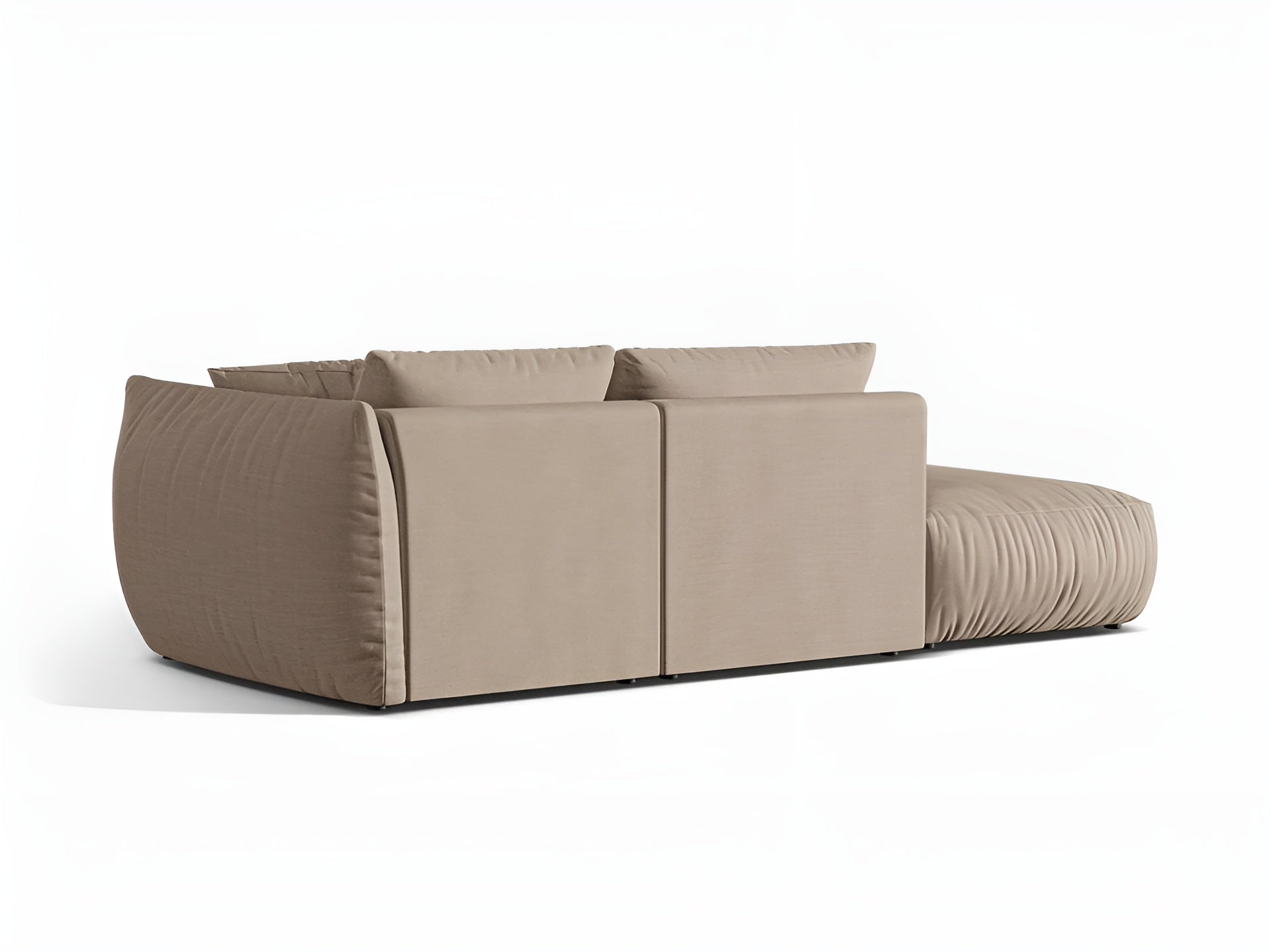 Left-facing 3-seater modular sofa CHRIS sand chenille