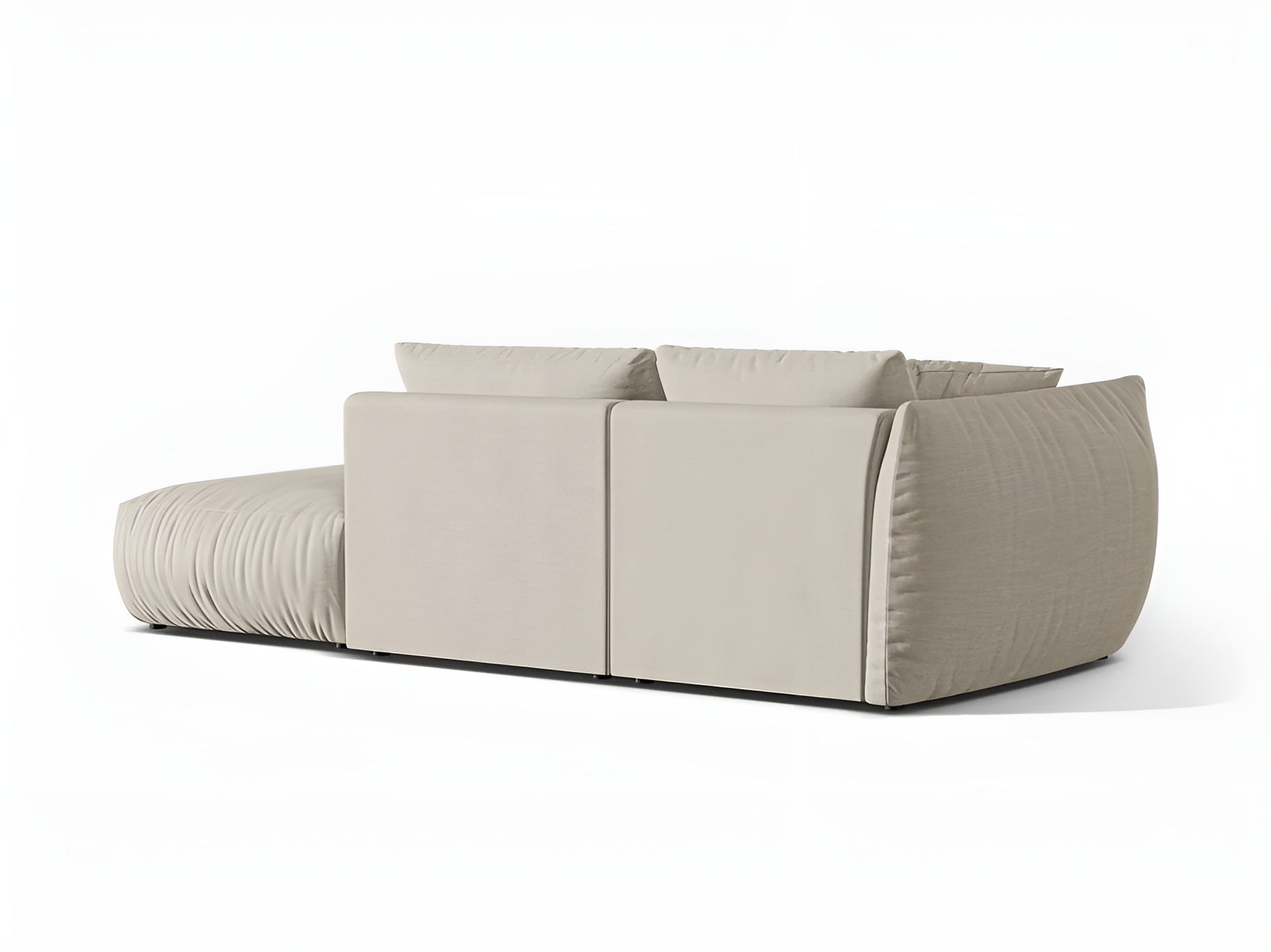 Right-facing 3-seater modular sofa CHRIS cream chenille