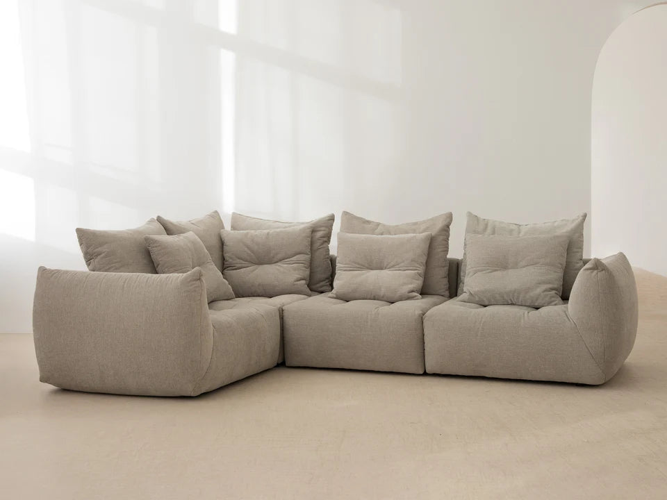 3-seater velvet sofa gray Bloom