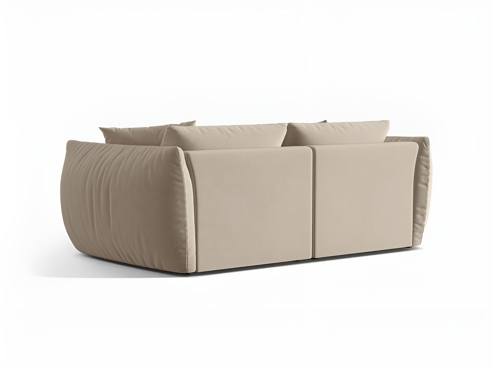CHRIS ecru 3-seater velvet sofa