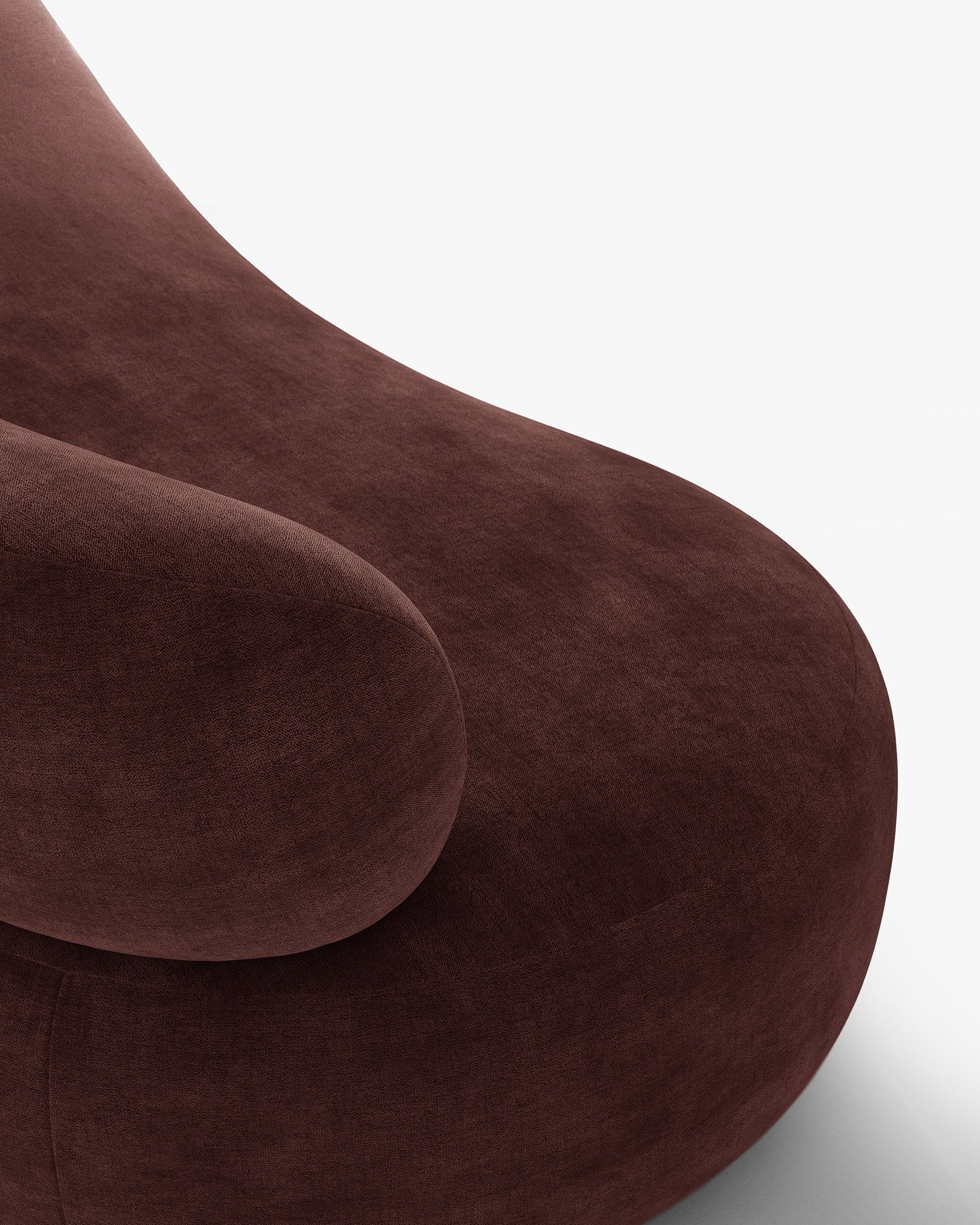 Sofa 3-zits AURA in kersenrode chenille