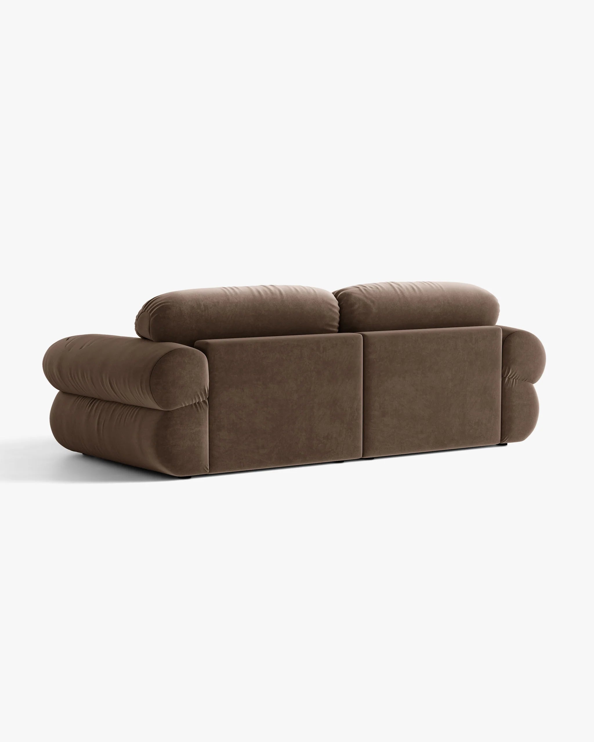 3-zits fluwelen bank OPHELIA chocoladebruin