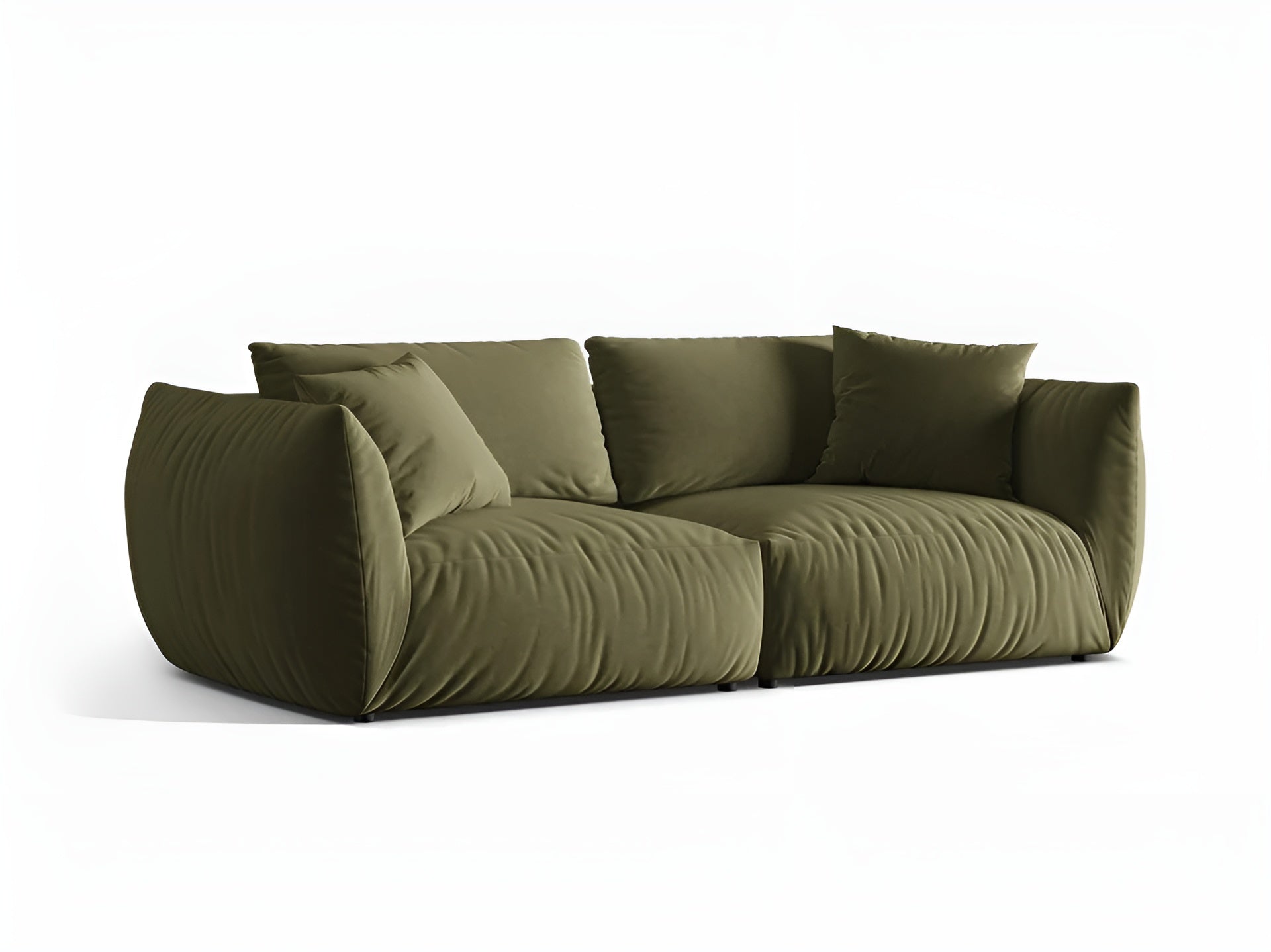 Sofa van fluweel voor 4 personen CHRIS lichtgroen