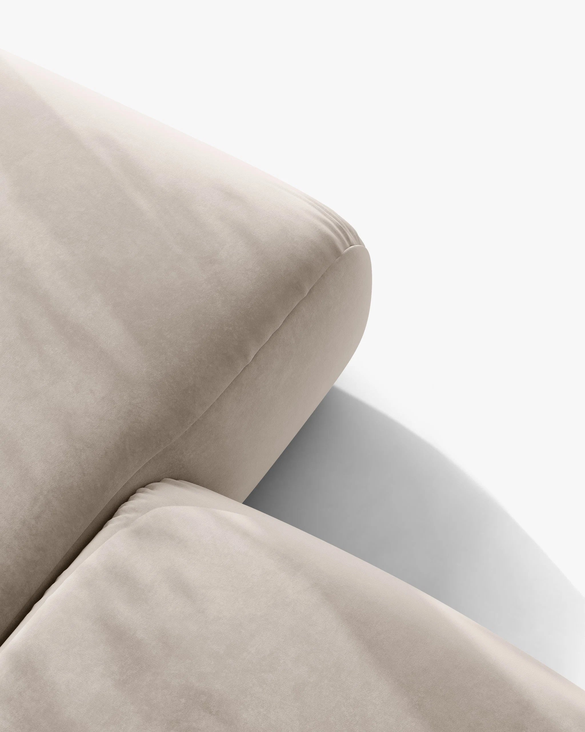 Sofa voor 4 personen, fluweel OPHELIA, beige