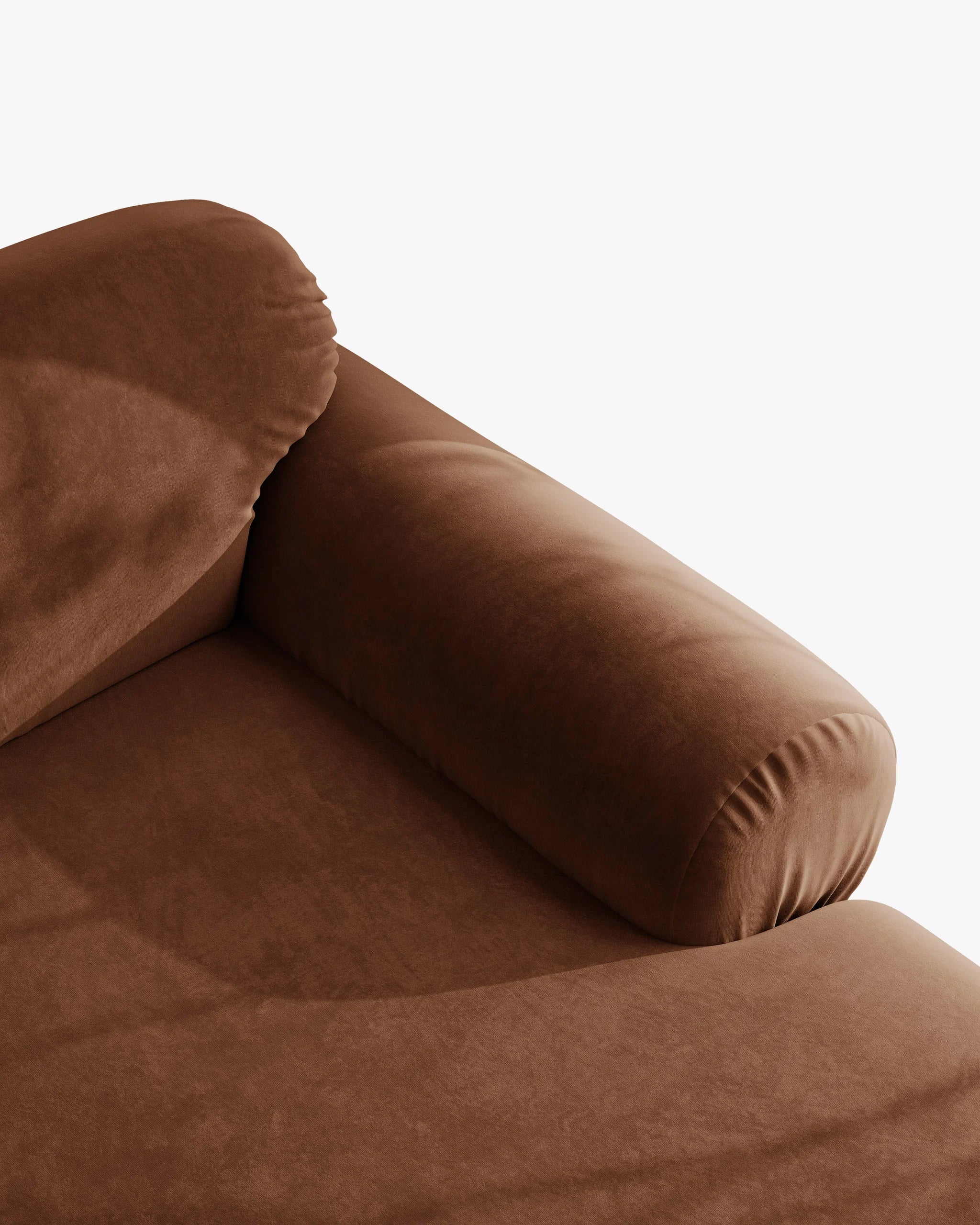 Sofa voor 4 personen van fluweel OPHELIA bruin