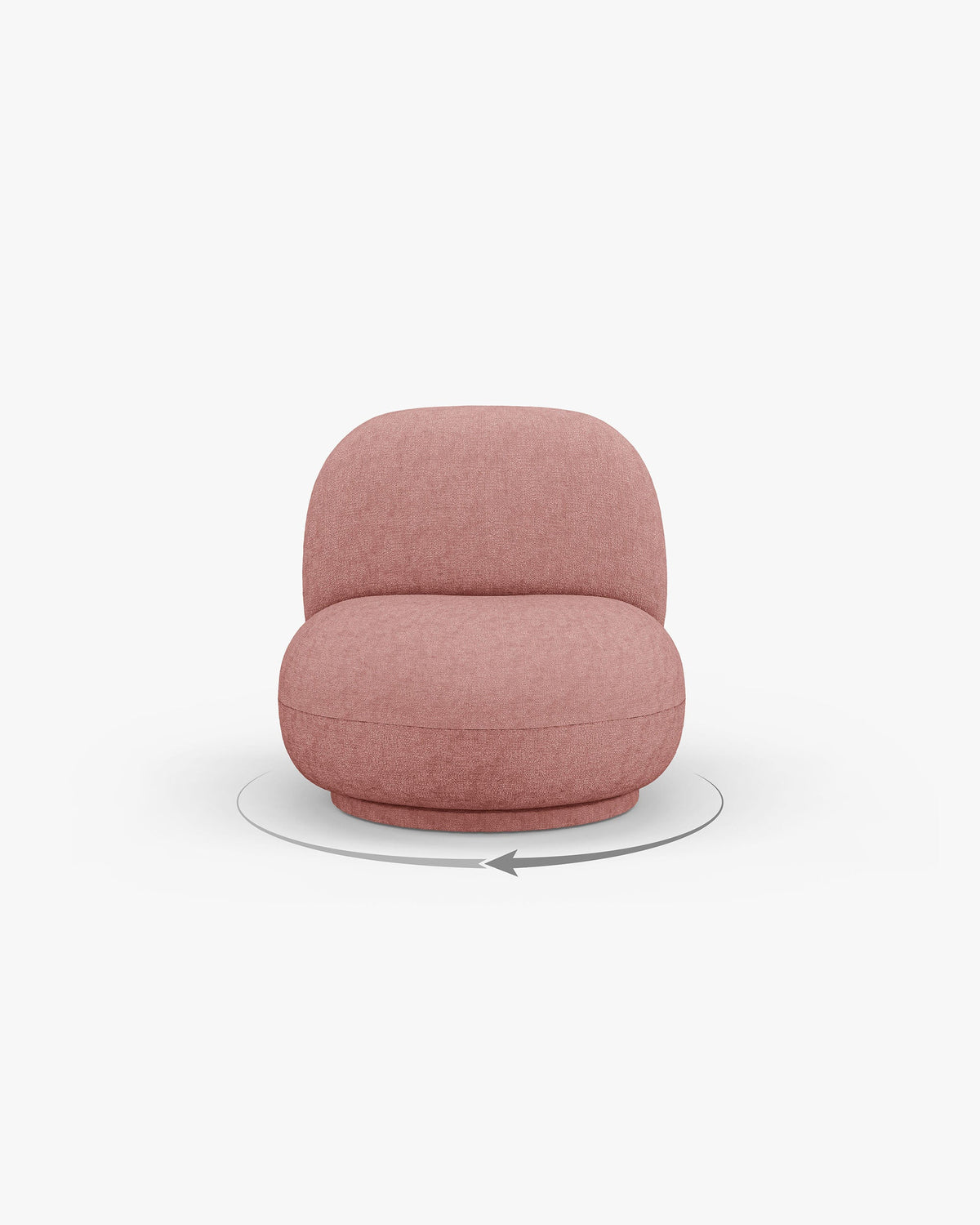 Draaiende stoel CHUCK roze chenille