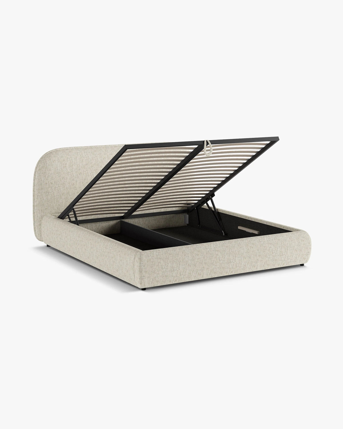 Bed MURADA grijs beige melange chenille