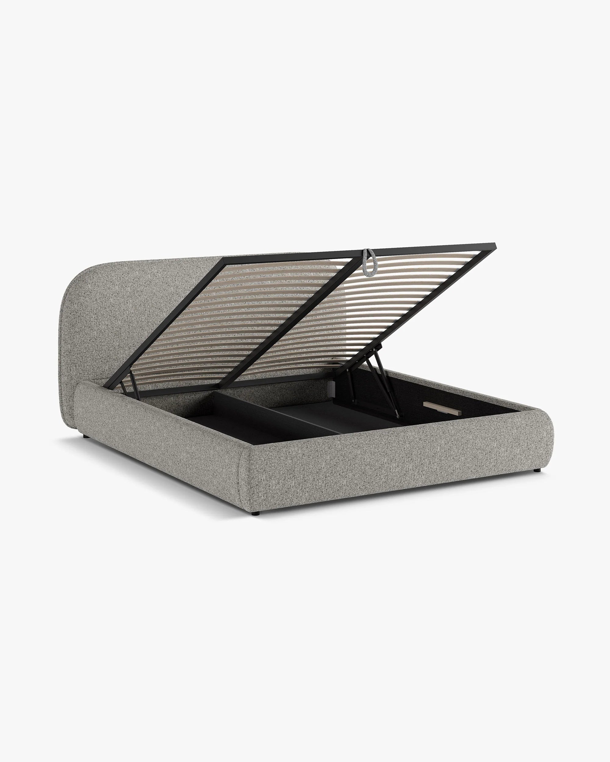 Bed MURADA lichtgrijs gemêleerd chenille