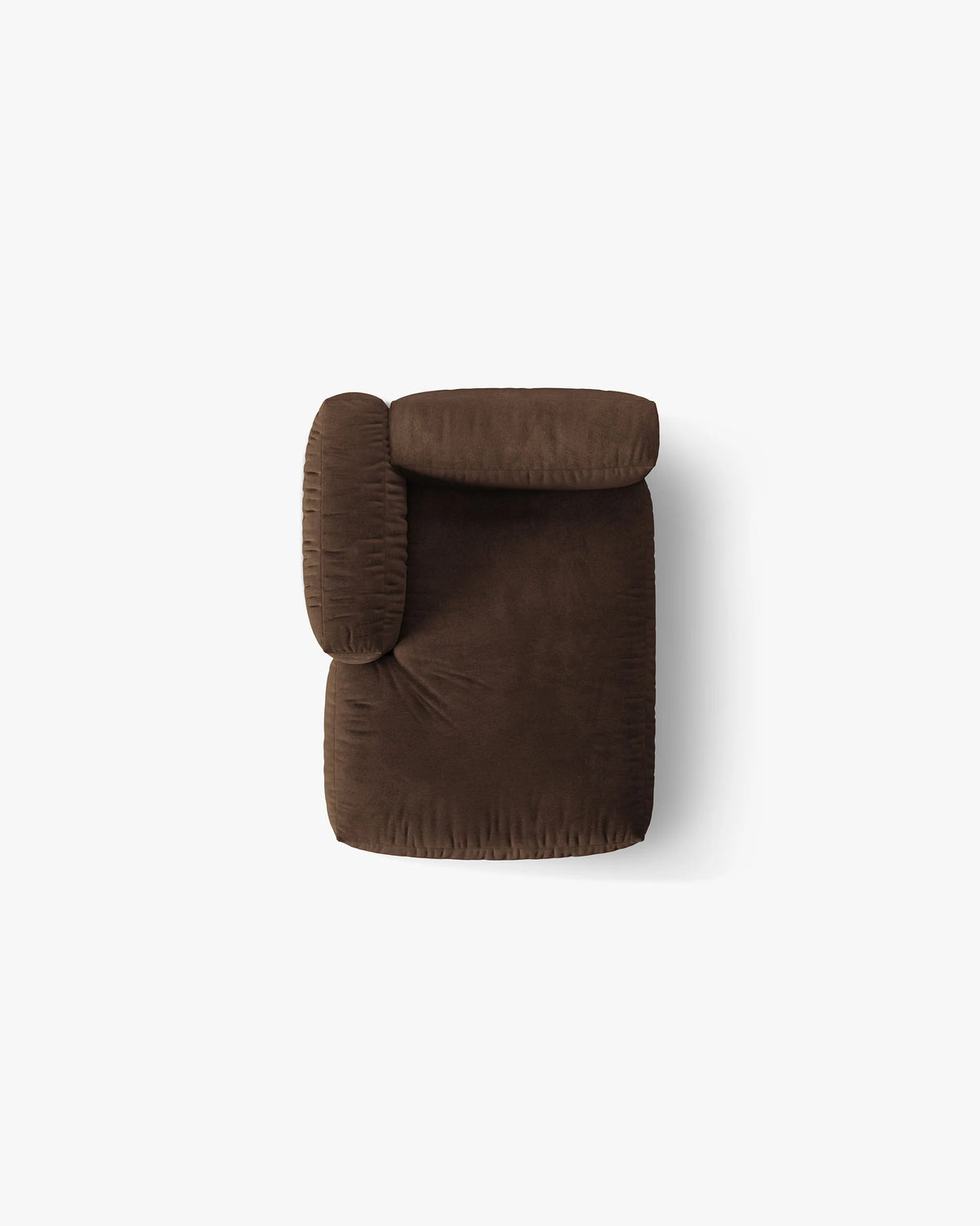 Linkszijdige fluwelen chaise longue MARTINA chocolade
