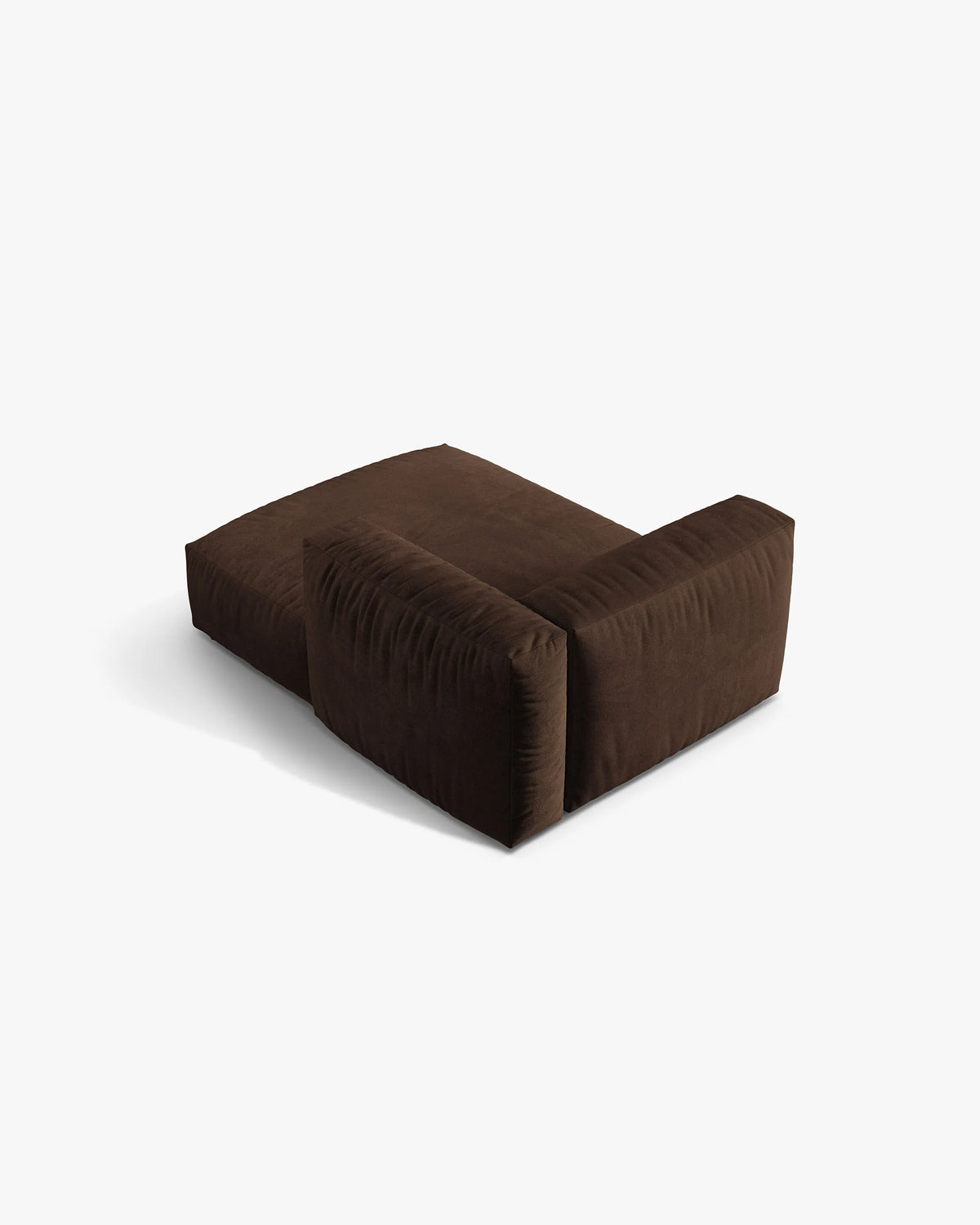 Rechtszijdige fluwelen chaise longue MARTINA chocolade