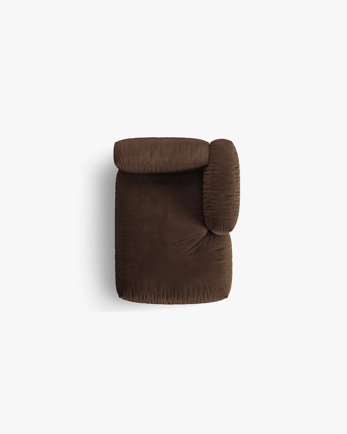 Rechtszijdige fluwelen chaise longue MARTINA chocolade