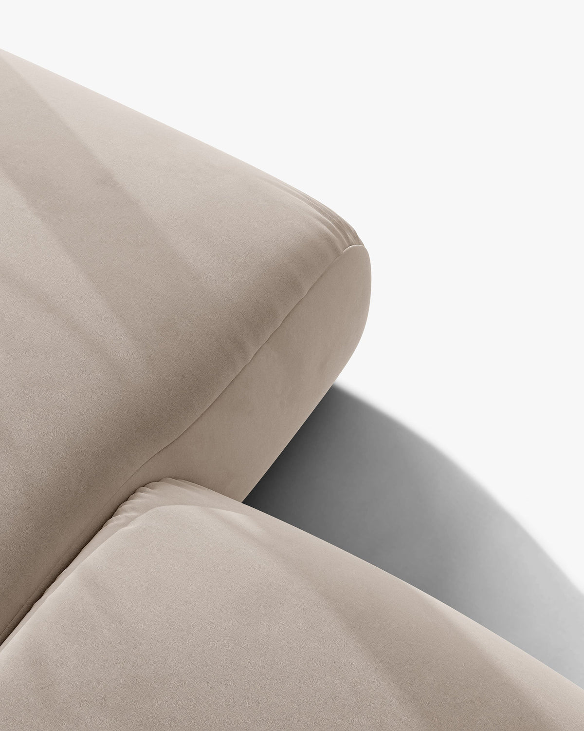 Symmetrische fluwelen hoekbank OPHELIA beige