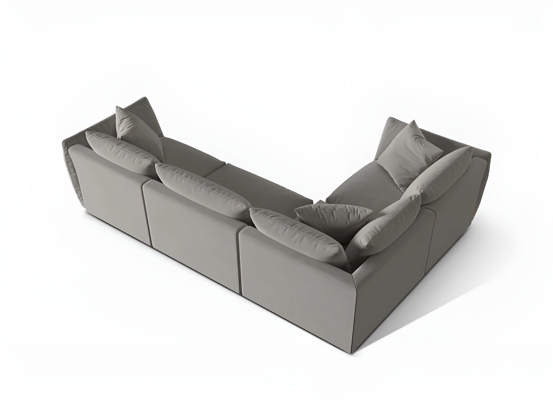Gray left-facing velvet corner sofa for 4 people CHRIS