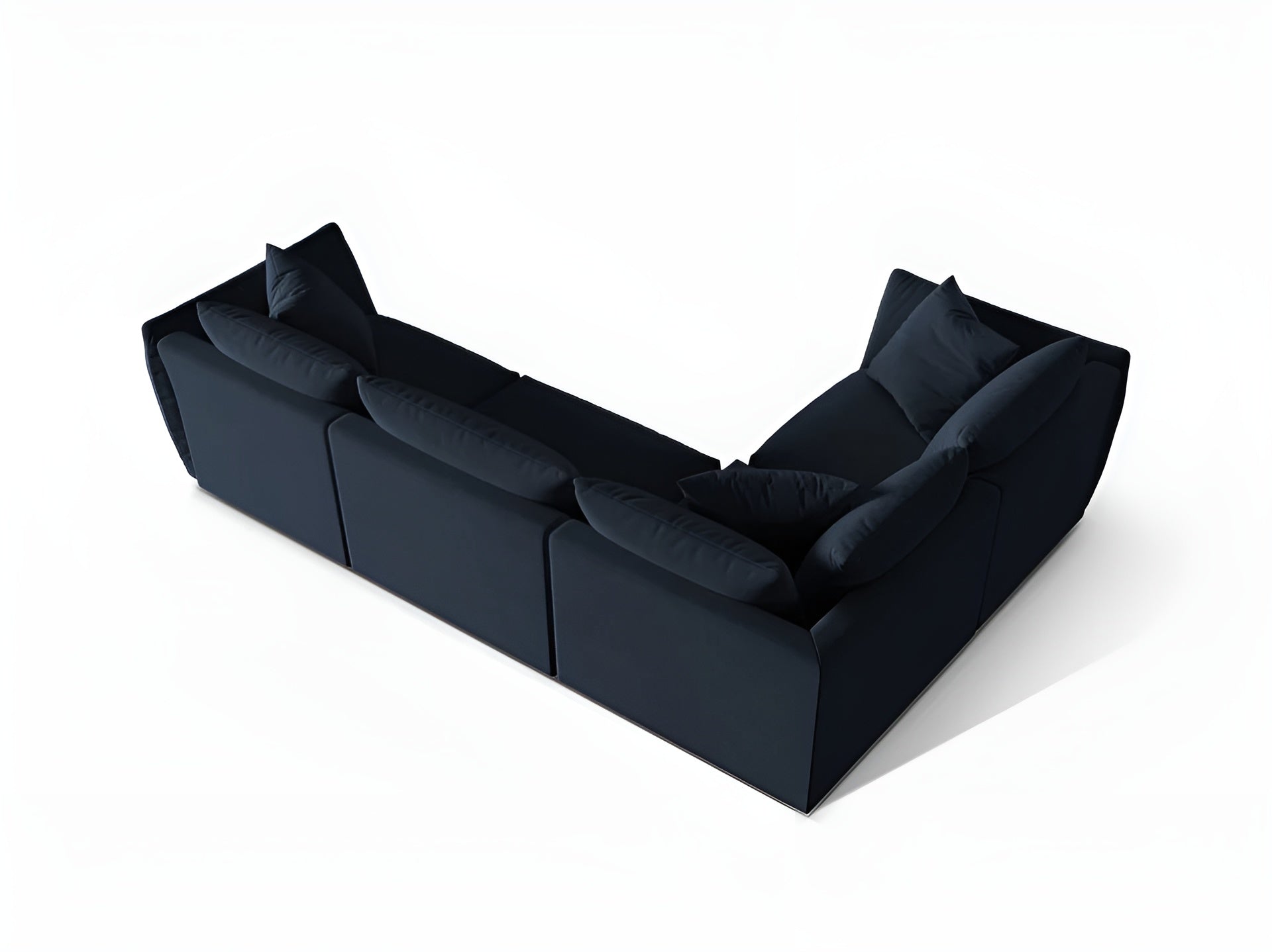 Samt-Ecksofa für 4 Personen links CHRIS königsblau