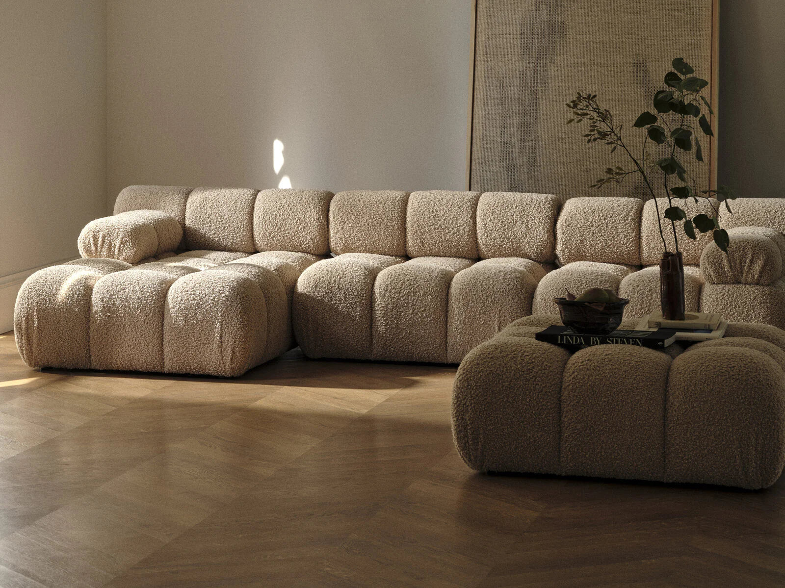 Modulaire 3-zitsbank BELLIS grijs