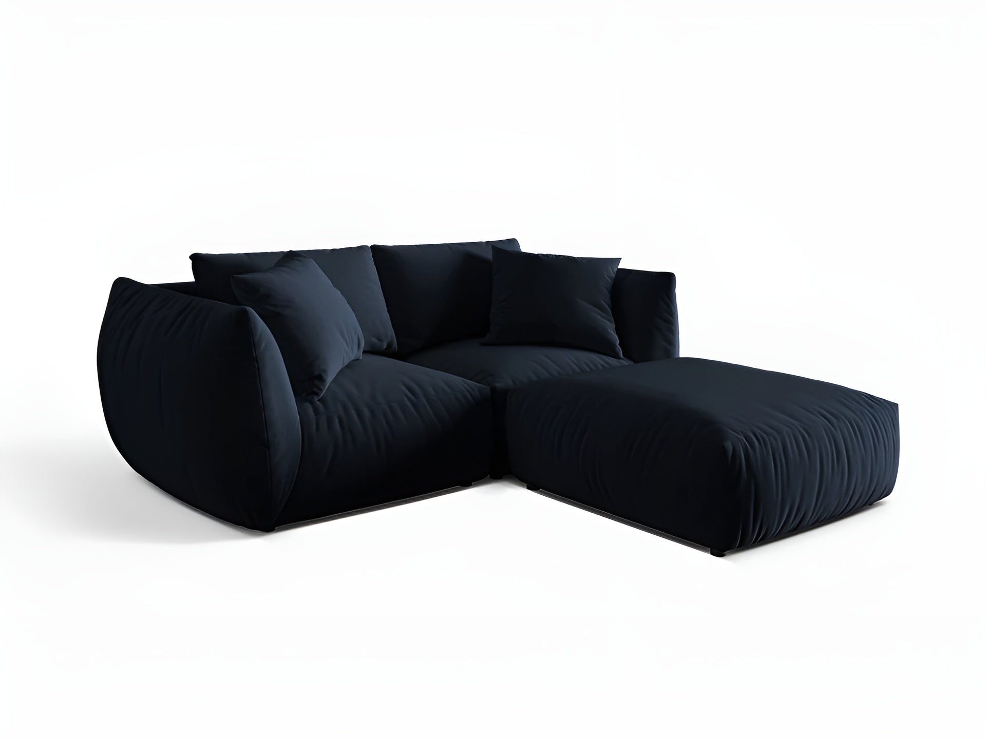 Left-facing velvet corner sofa CHRIS royal blue