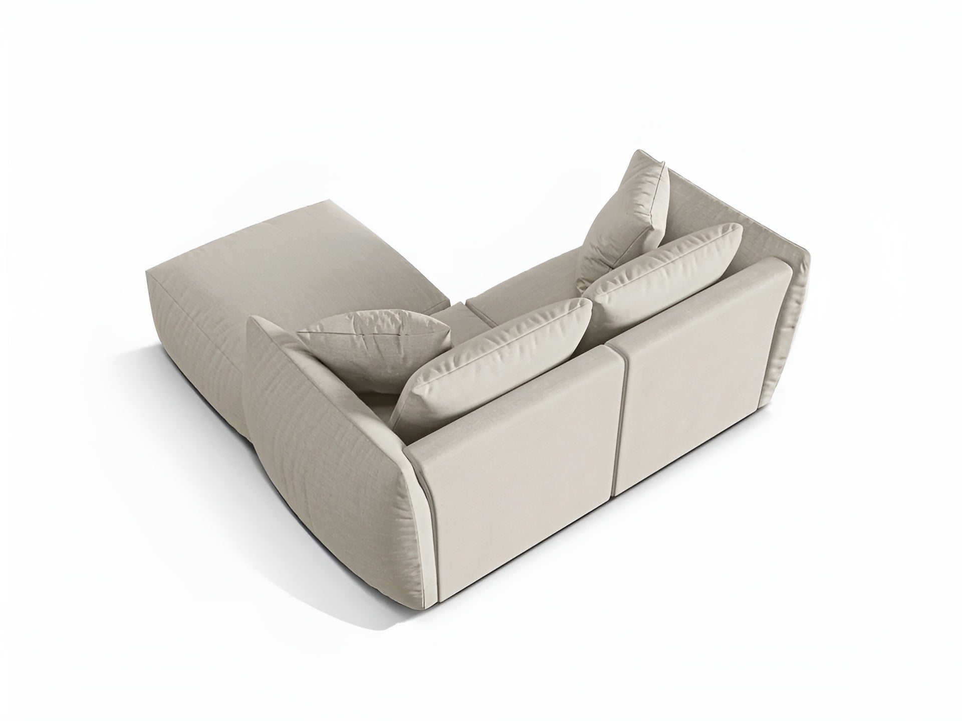 Linkerhoekbank CHRIS crèmekleurig chenille