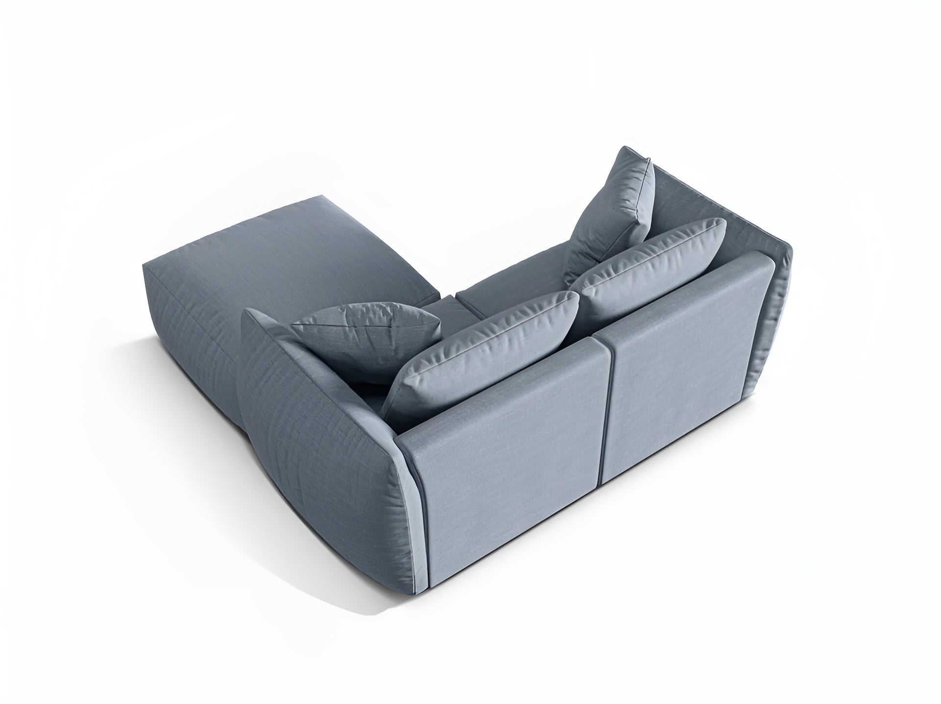 Linksseitige Eckcouch CHRIS hellblaues Chenille