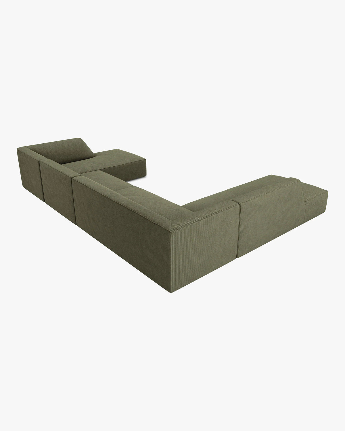 U-vormige corduroy hoekbank RUBY groen