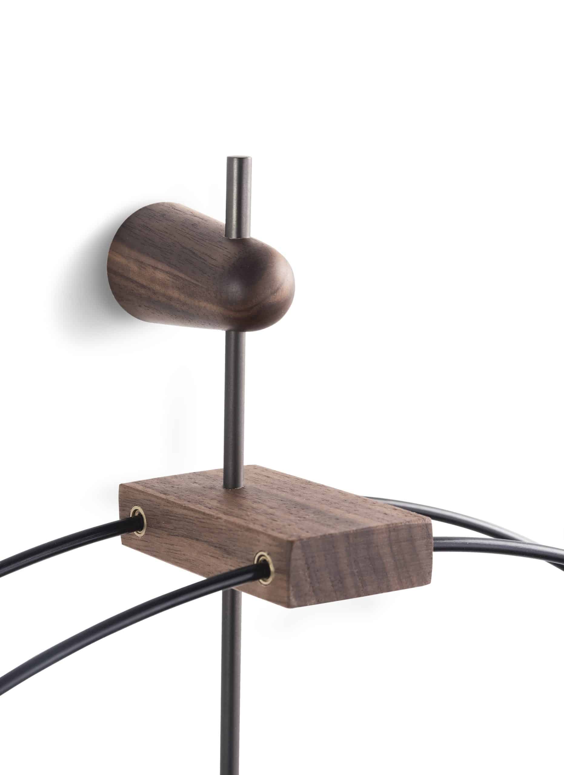 Wandklok MICRO BARCELONA notenhout met zwart en grijs