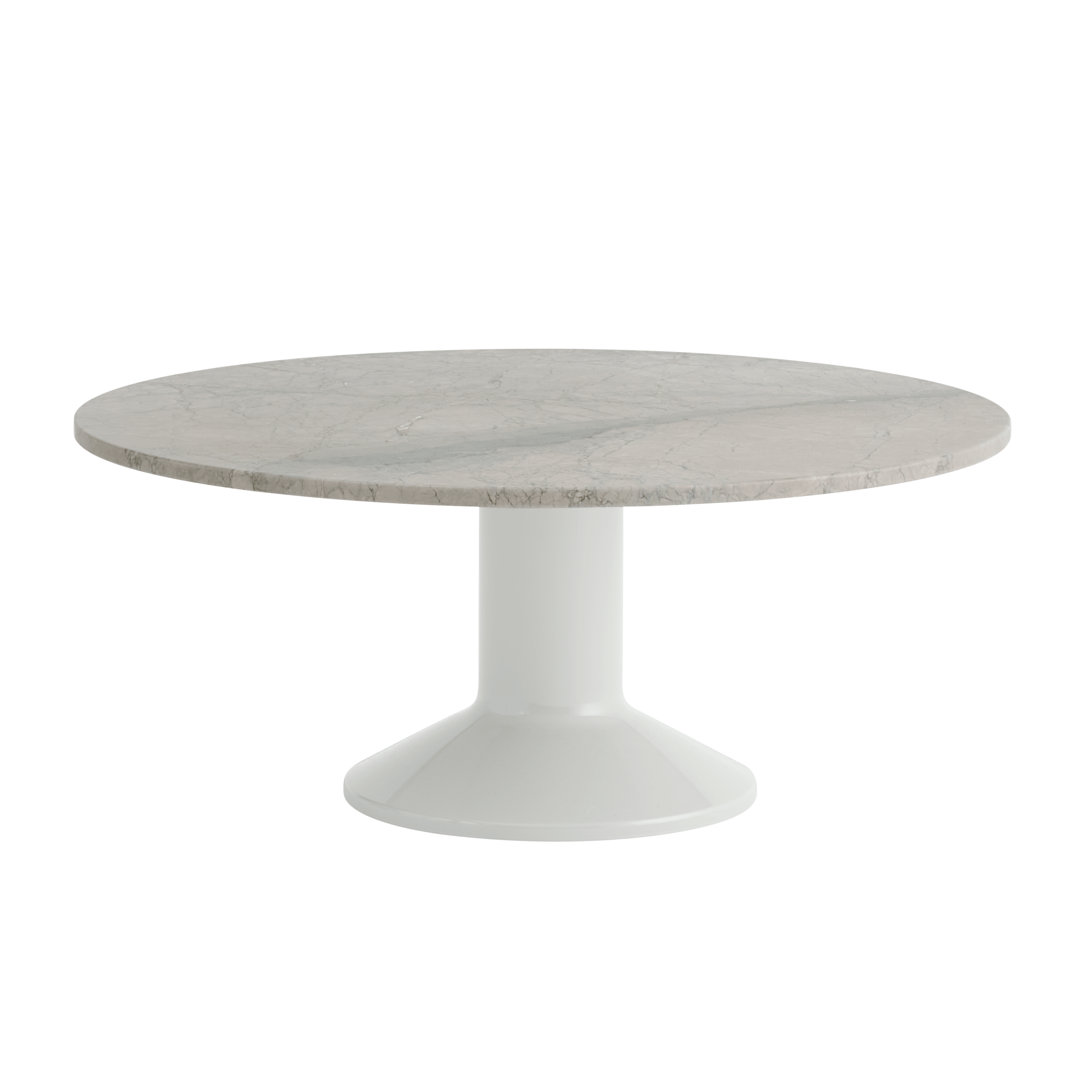 Salontafel MIDST grijs marmer met lichtgrijze basis